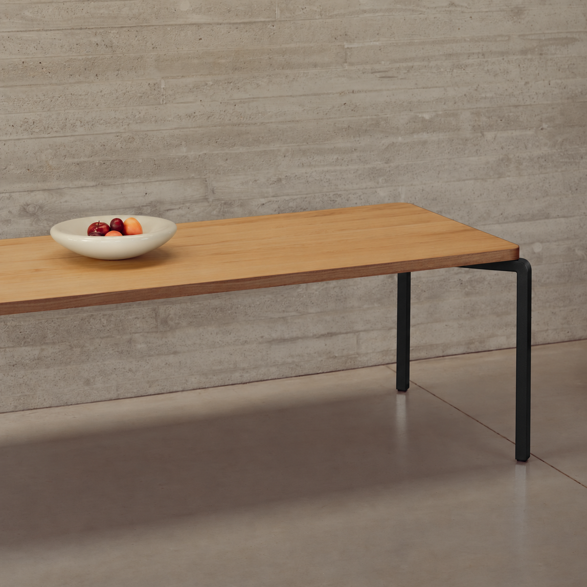 Arc tafel chroom, eiken naturel light rechthoekig