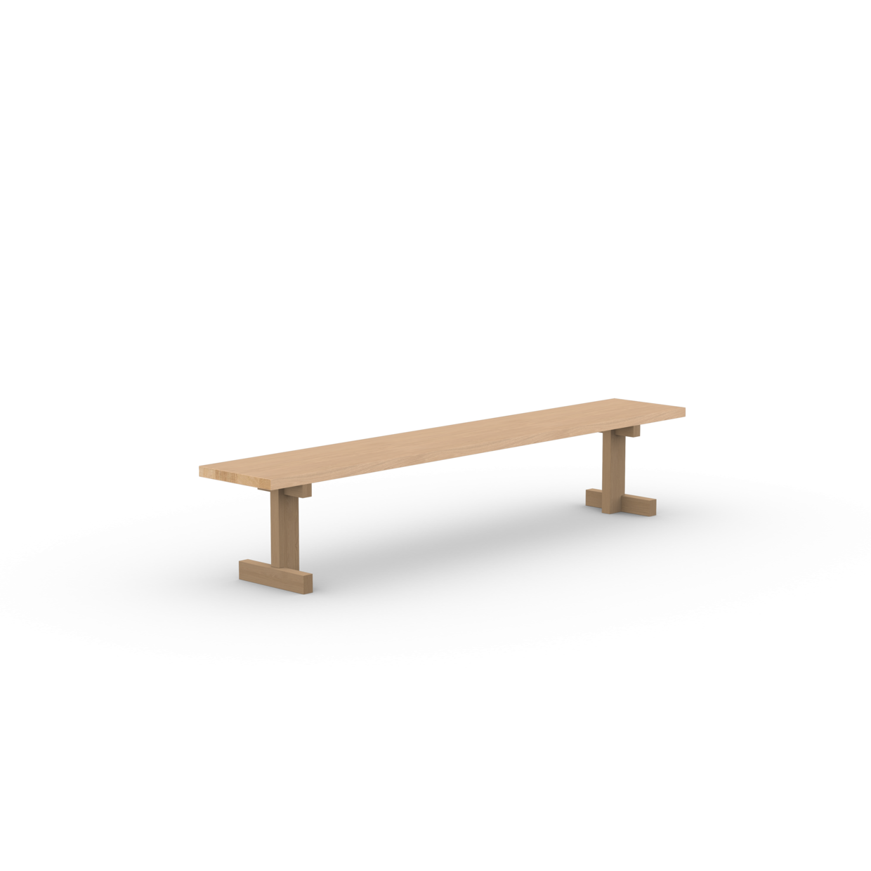 Base dining bench Oak hardwax oil natural light 200cm