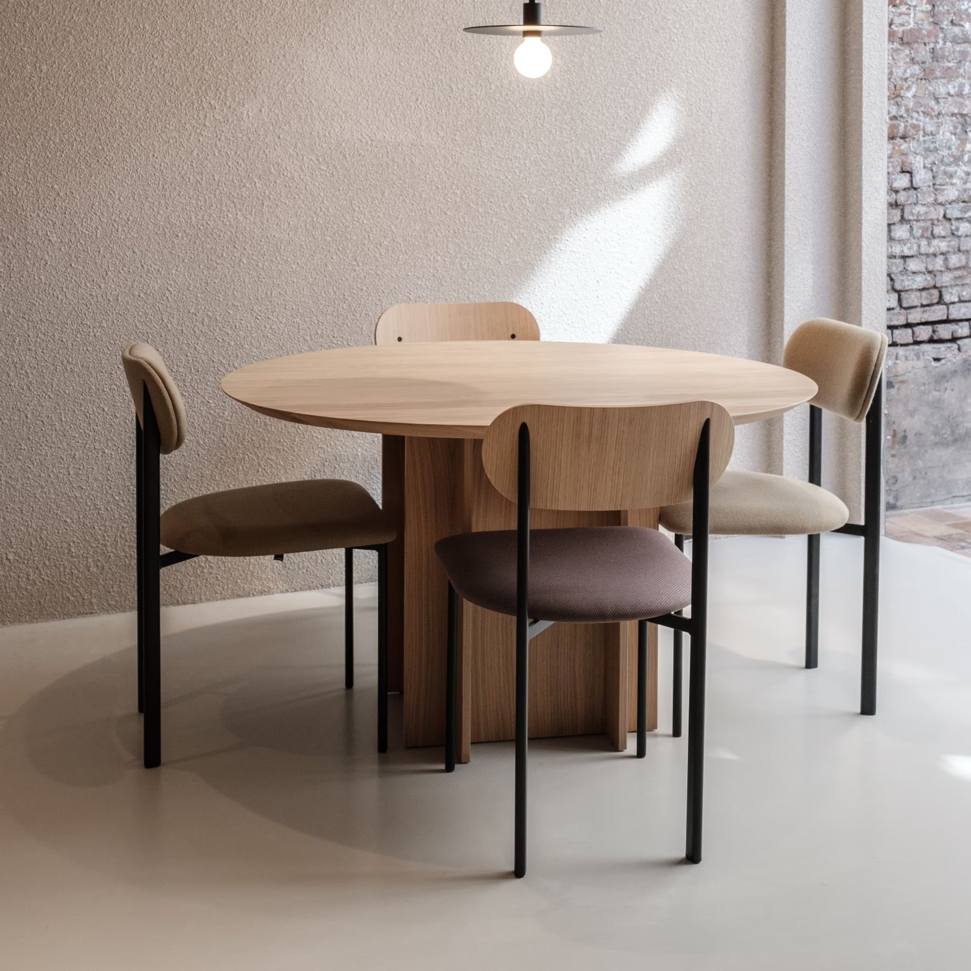 Rectangular Oak natural lacquer dining table