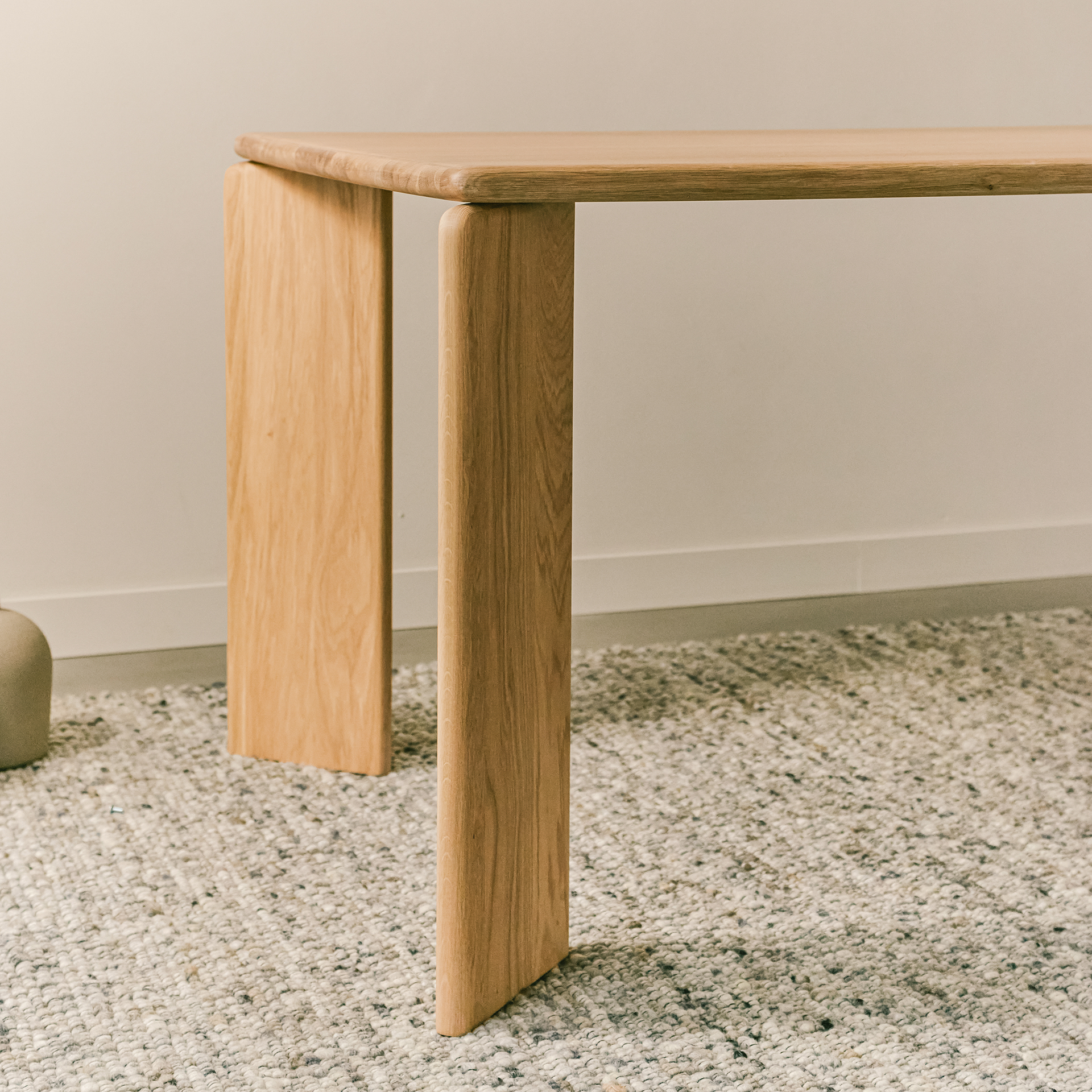 Soft Rectangular Oak natural lacquer dining table