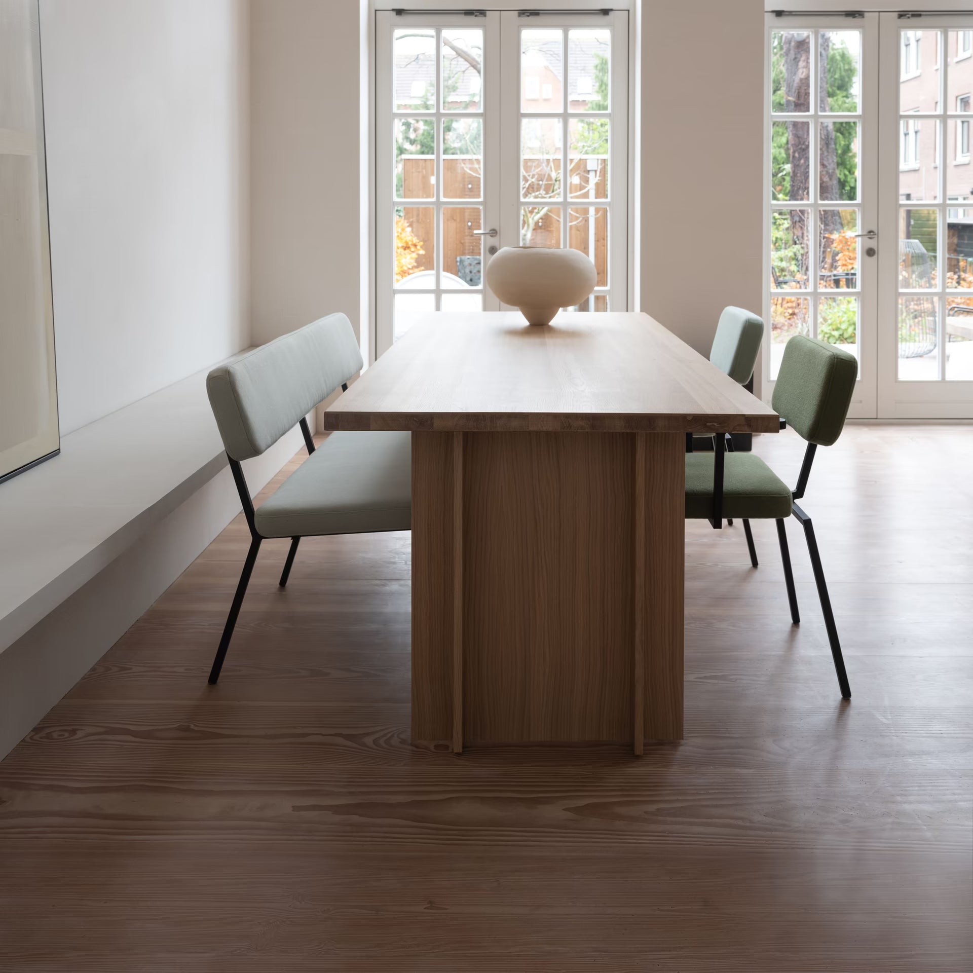 Rectangular Oak natural lacquer dining table