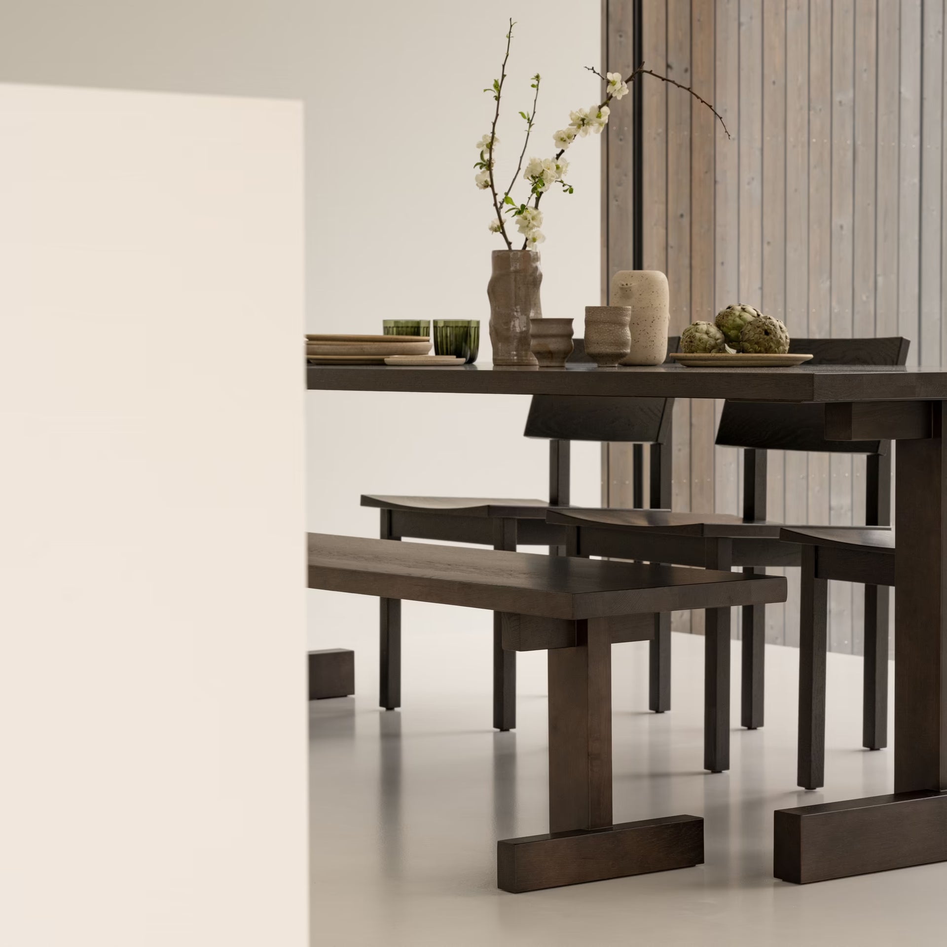 Base dining bench Oak hardwax oil natural light 200cm