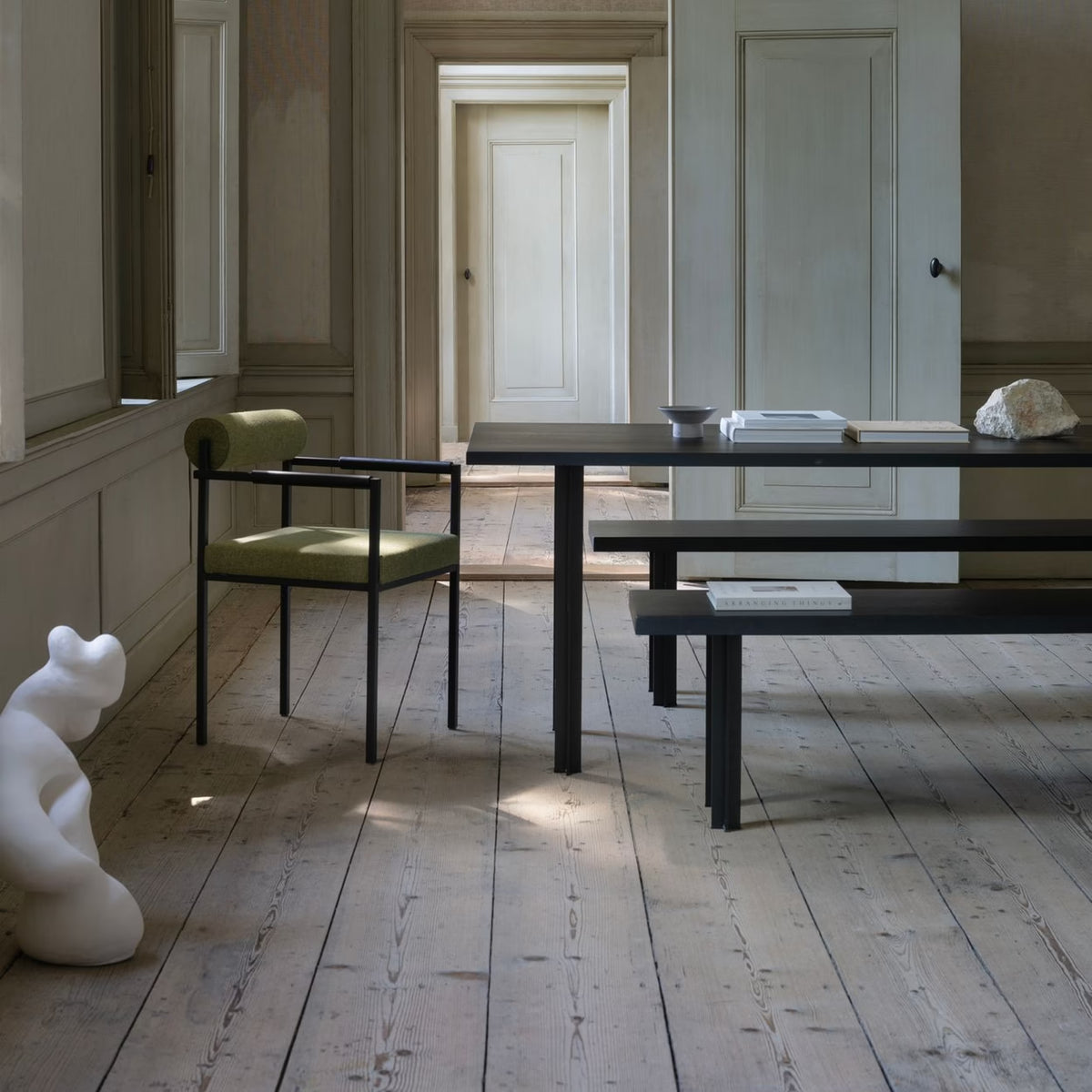 Cross tafel zwart, eiken naturel light rechthoekig