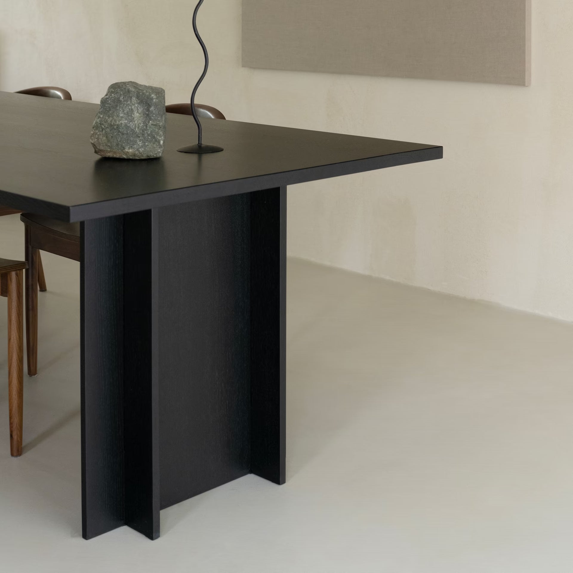 Rectangular Oak natural lacquer dining table