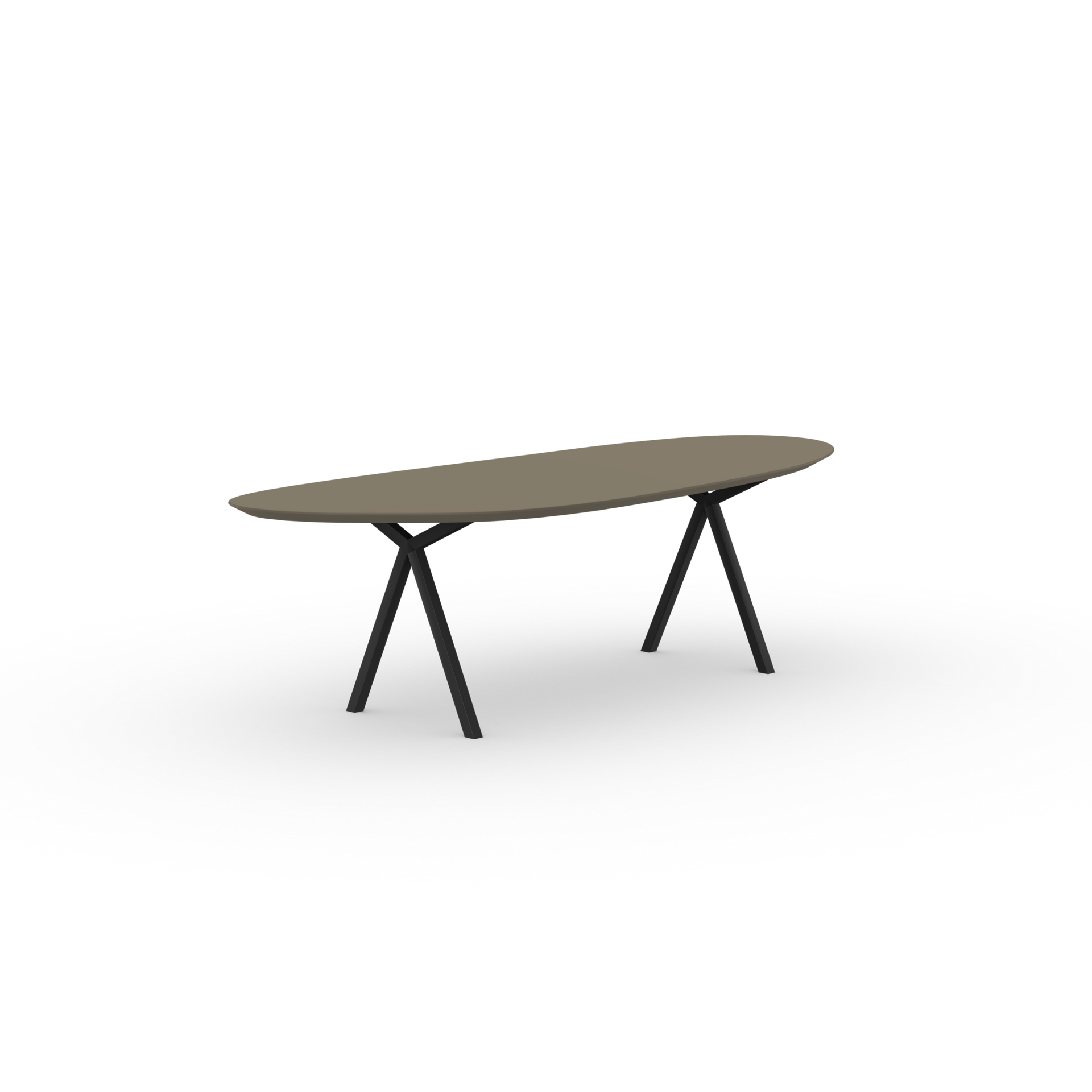 Slim X-type Blob HPL Fenix Castoro Ottawa Steel Black Powder Coated Dining Table