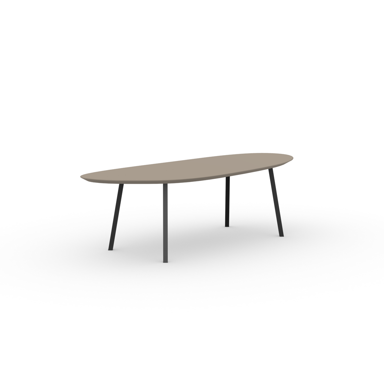 New Classic Blob HPL Fenix Beige Arizona Staal zwarte poedercoating eettafel