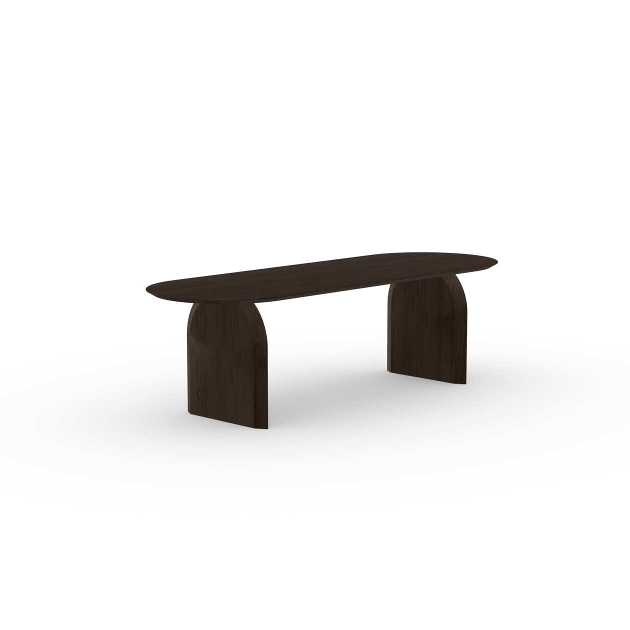 Slot Flat Oval Oak smoked stain dining table