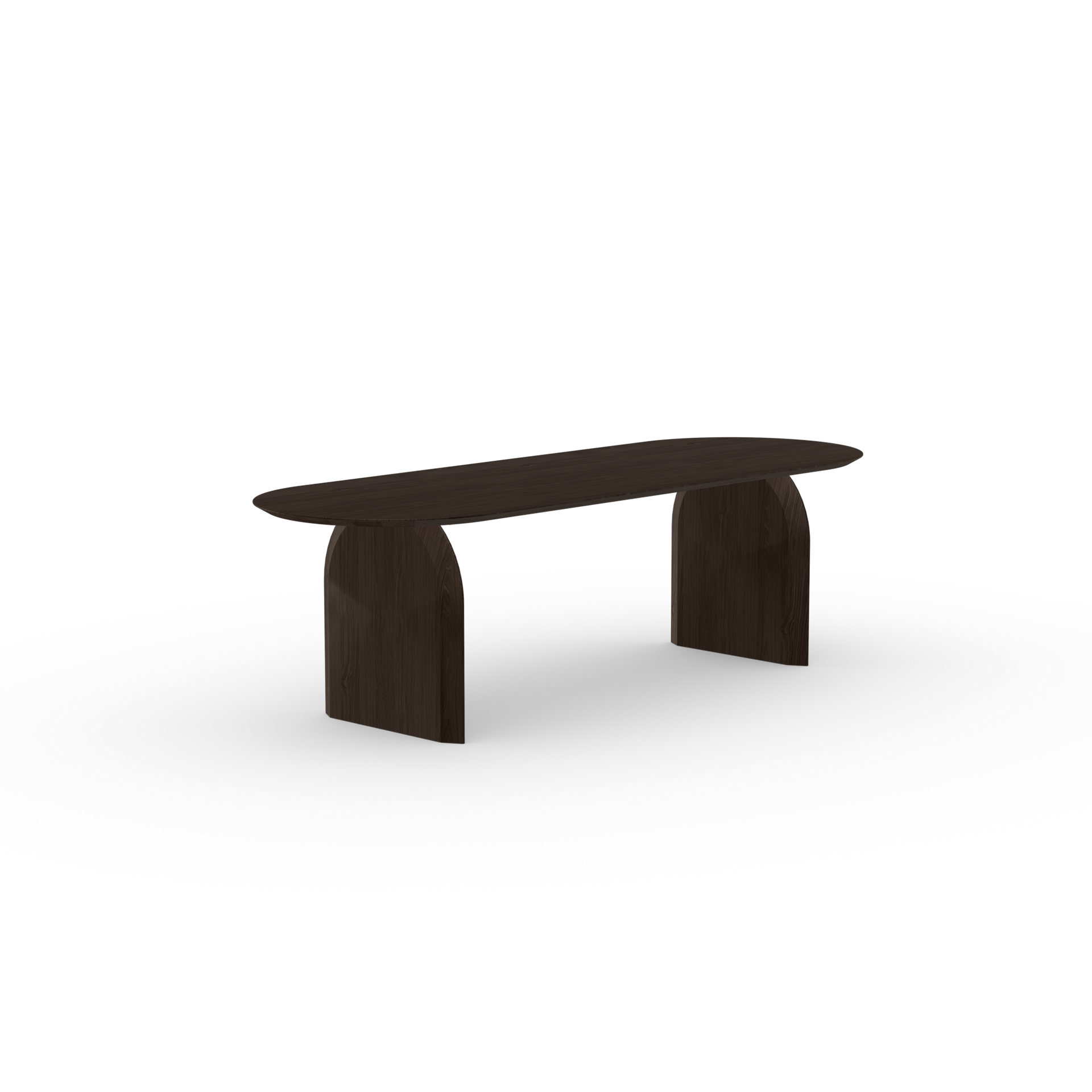 Slot Flat Oval Oak smoked stain dining table