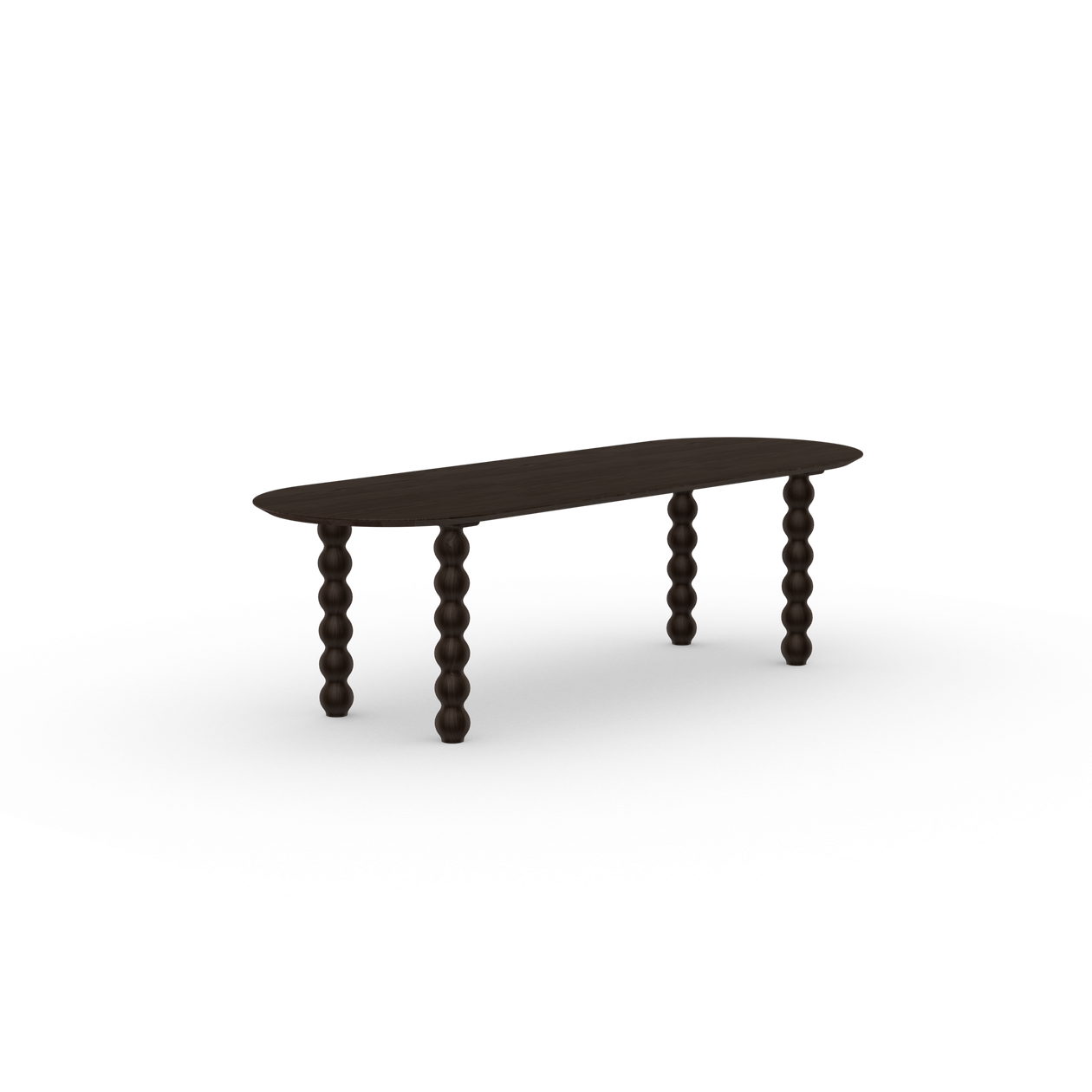 Flat Oval Smoked Oak Stained Dining Table