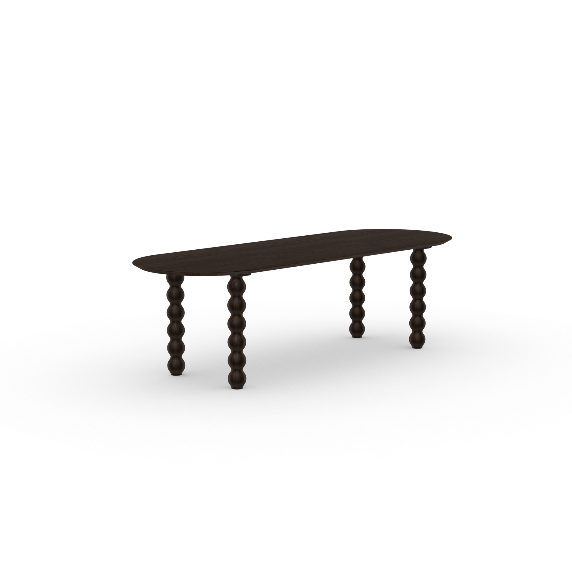 Flat Oval Smoked Oak Stained Dining Table