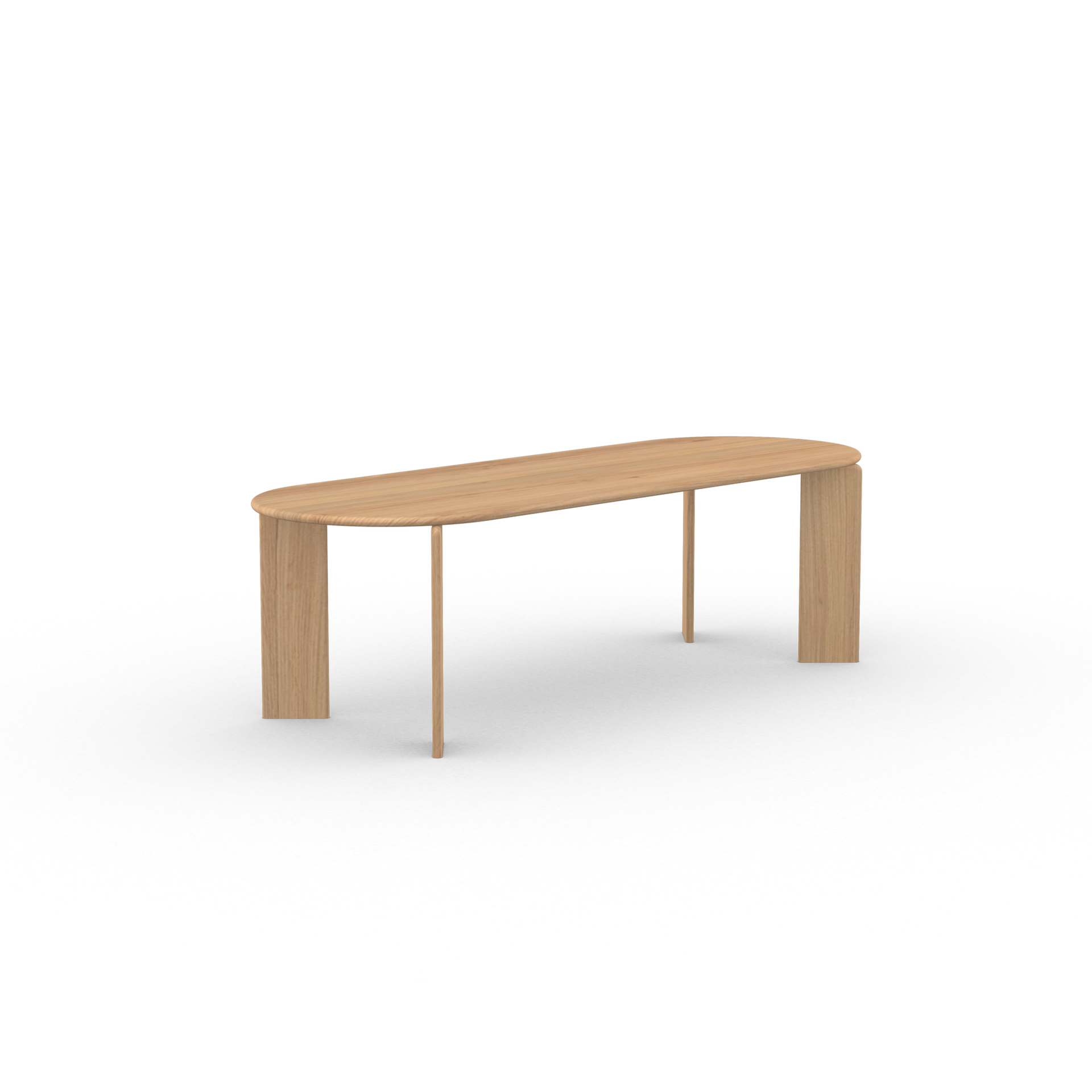 Soft Flat Oval Natural Oak Lacquer Dining Table