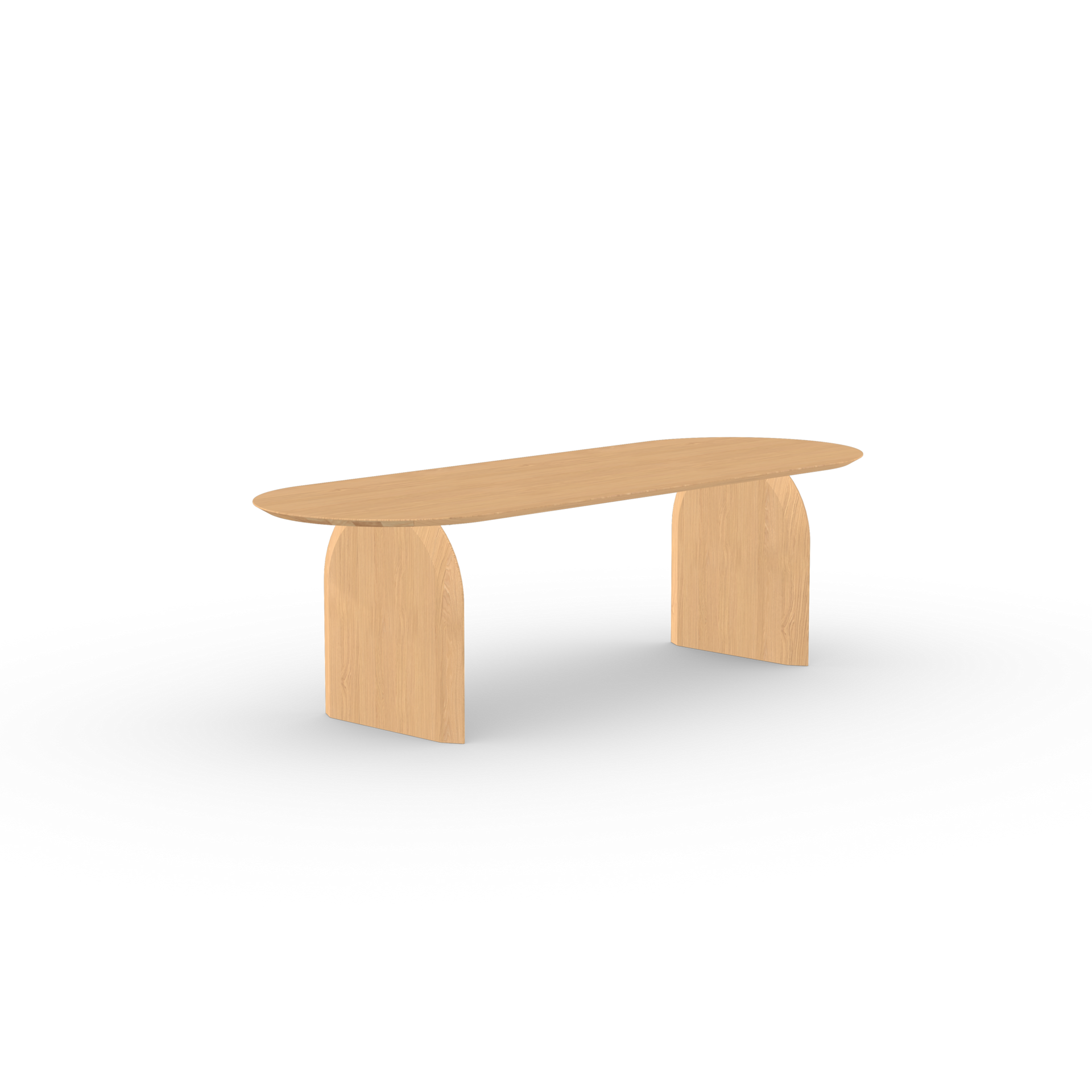 Slot Flat Oval Natural Lacquered Oak Dining Table