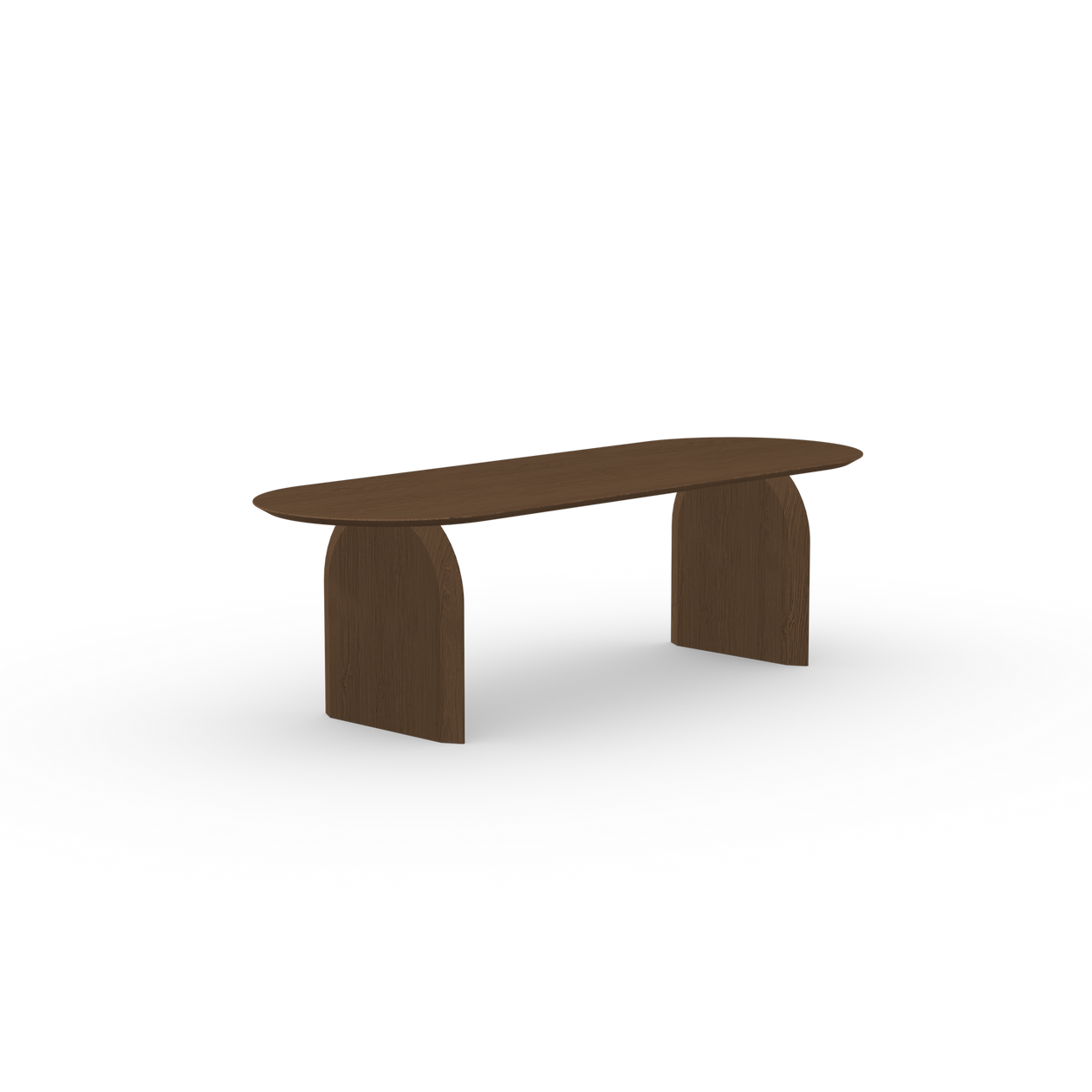 Slot Flat Oval Eiken donker bruine beits eettafel