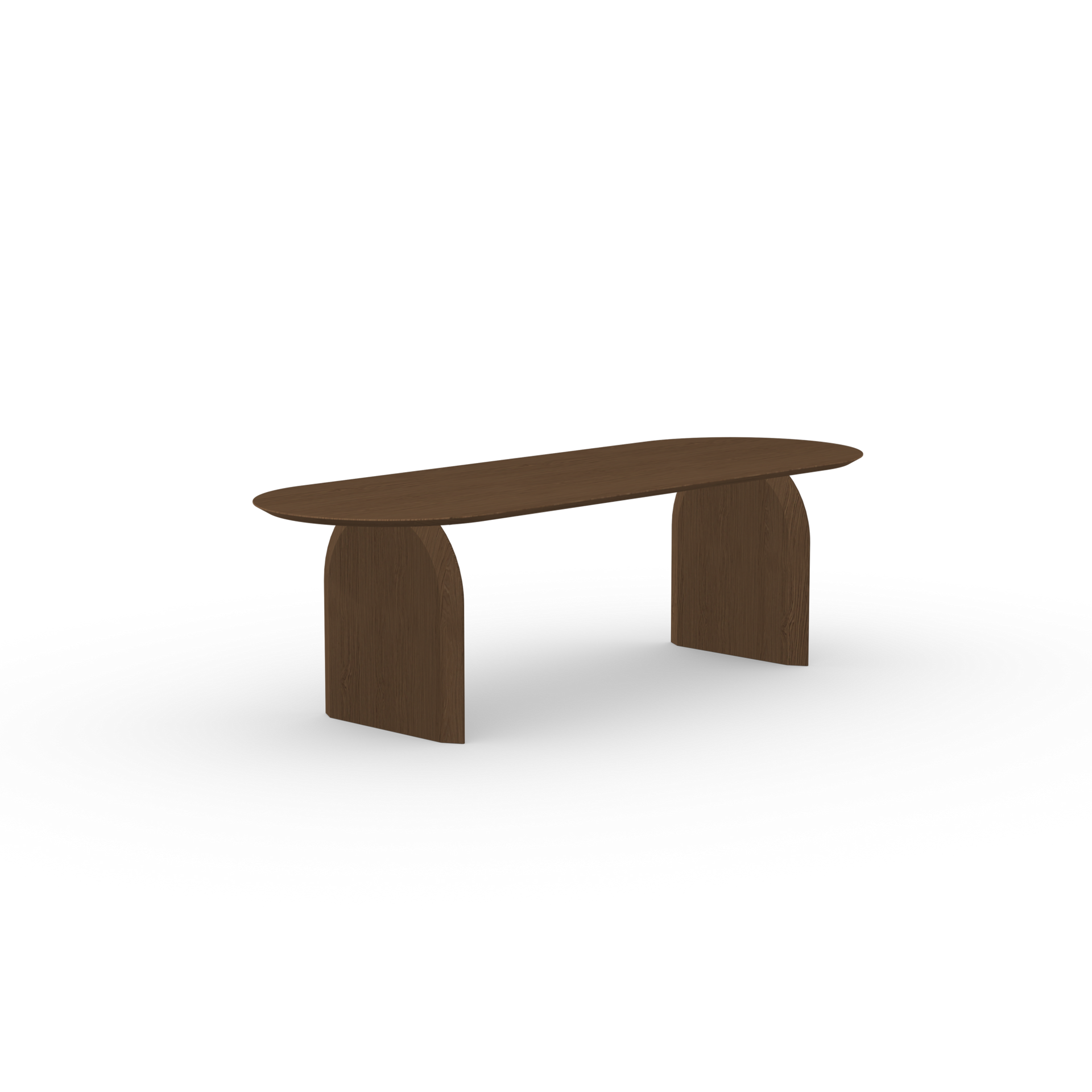 Slot Flat Oval Oak dark brown stained dining table