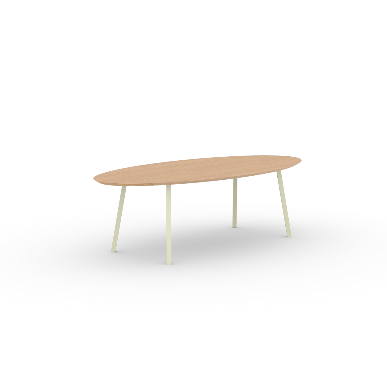 New Classic Ovaal Eiken hardwax olie natural light Staal ivoor poedercoating eettafel