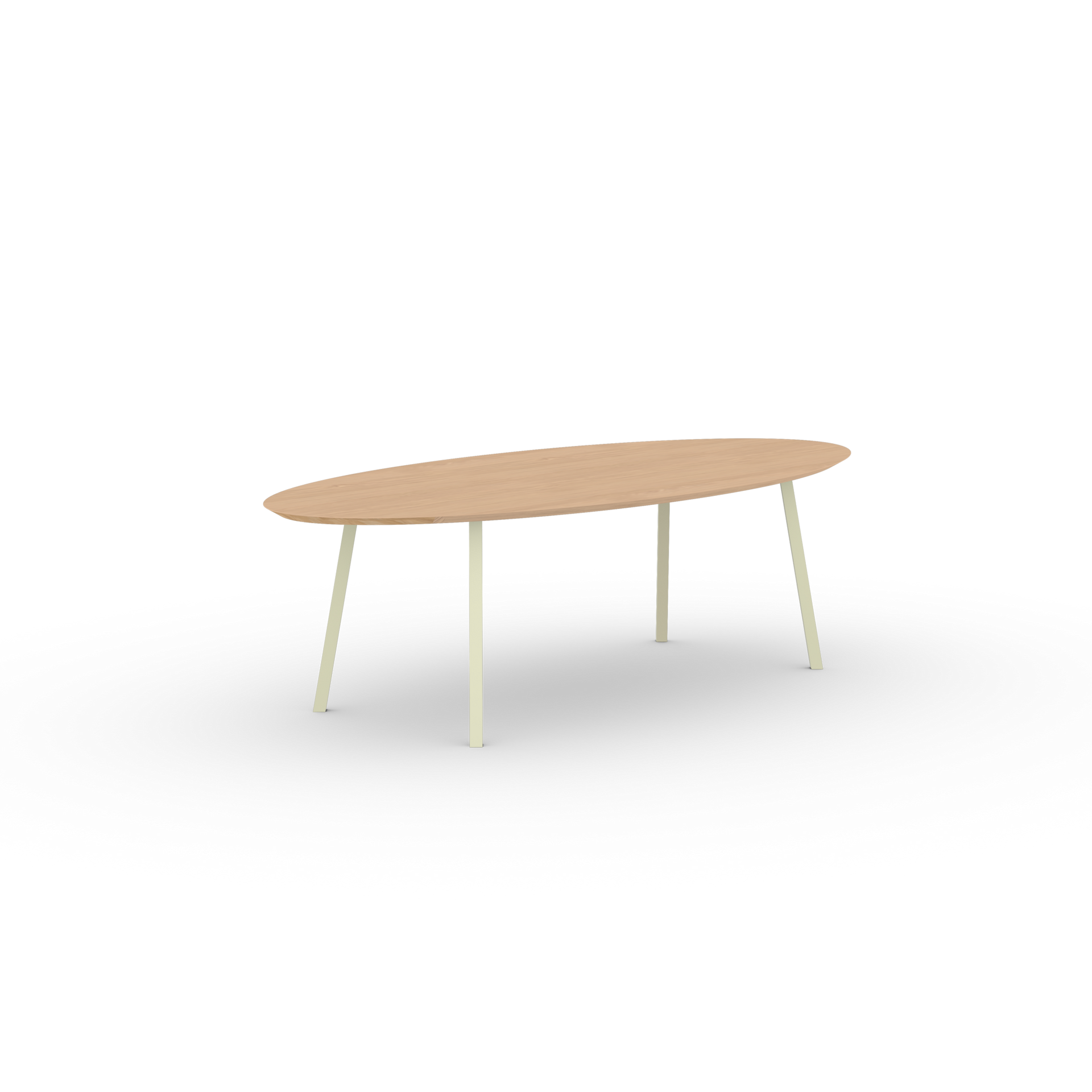 New Classic Oval Oak hardwax oil natural light Steel ivory powder coating dining table