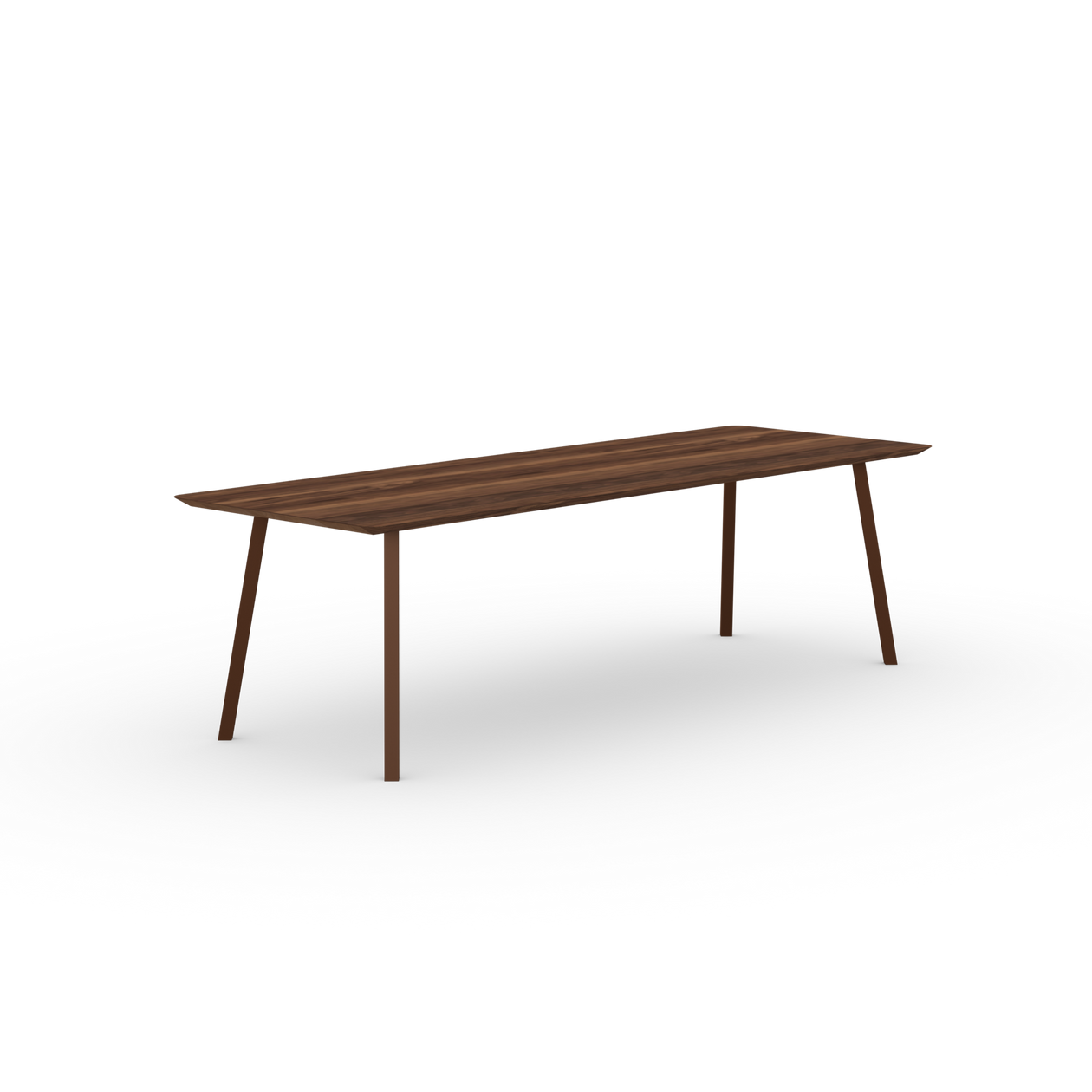 New Classic Rechthoekig Walnoot naturel lak Staal bruine poedercoating eettafel