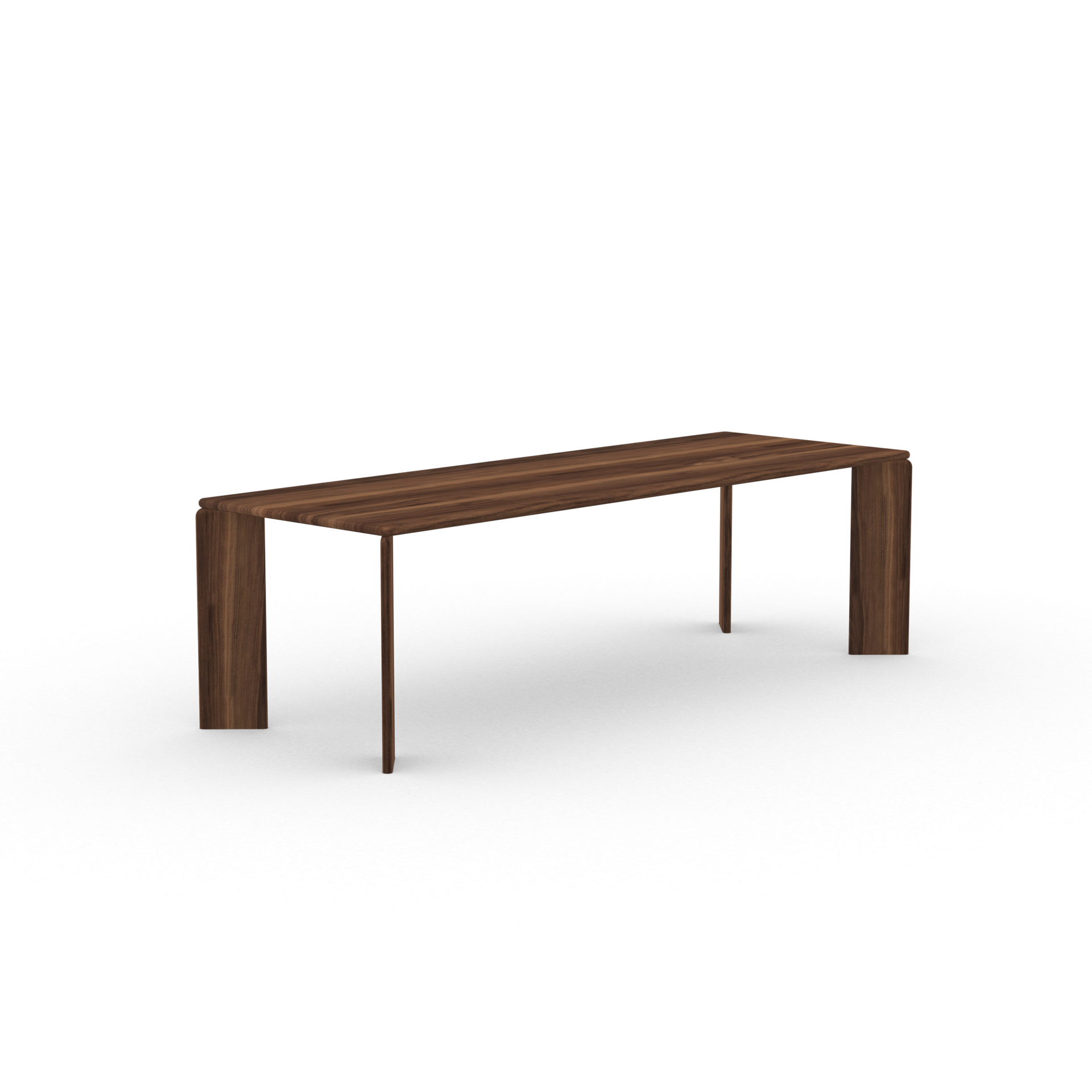 Soft Rectangular Walnut natural lacquer dining table