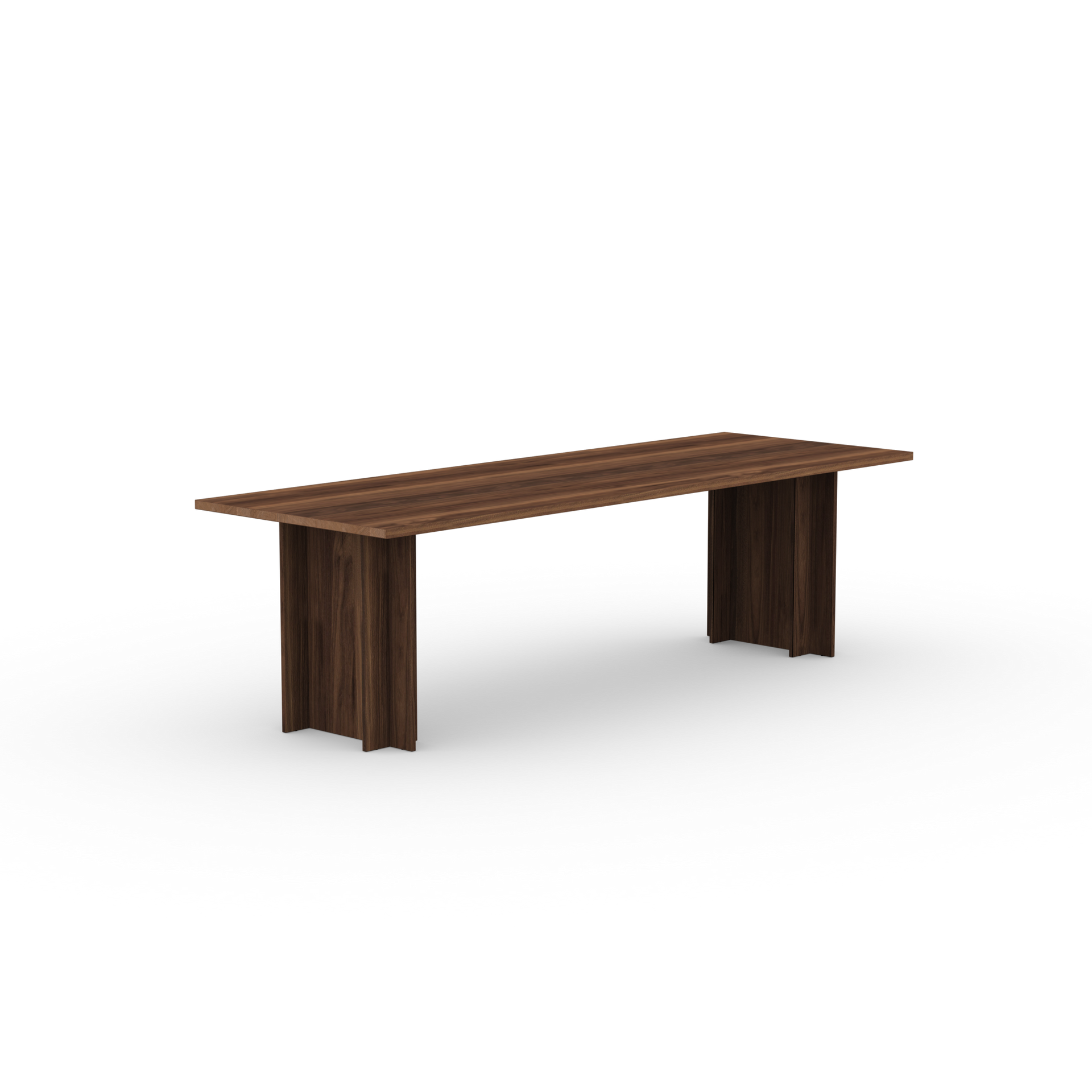 Column Rectangular Walnut natural lacquer dining table