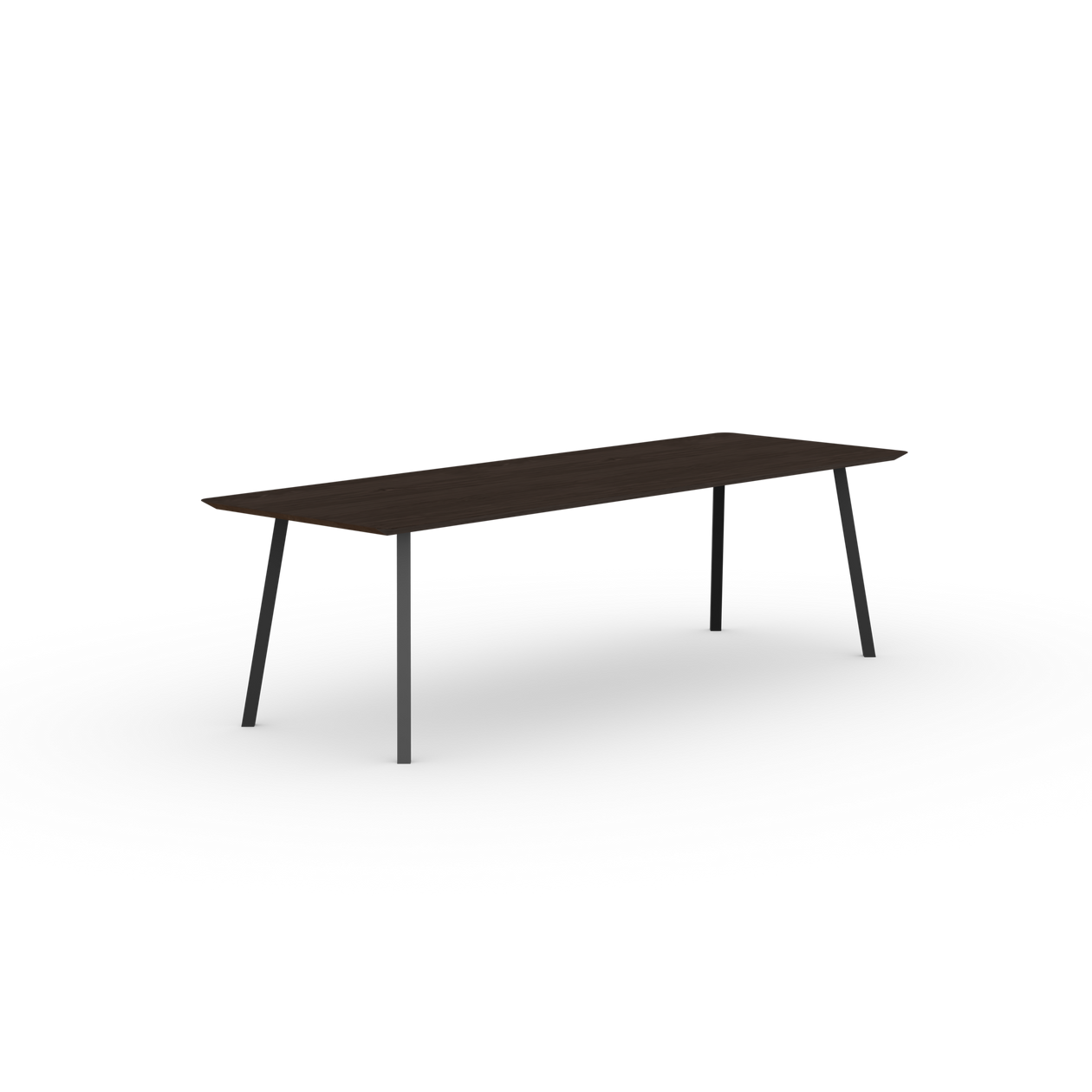 New Classic Rectangular Oak Smoked Stain Steel Black Powder Coating Dining Table