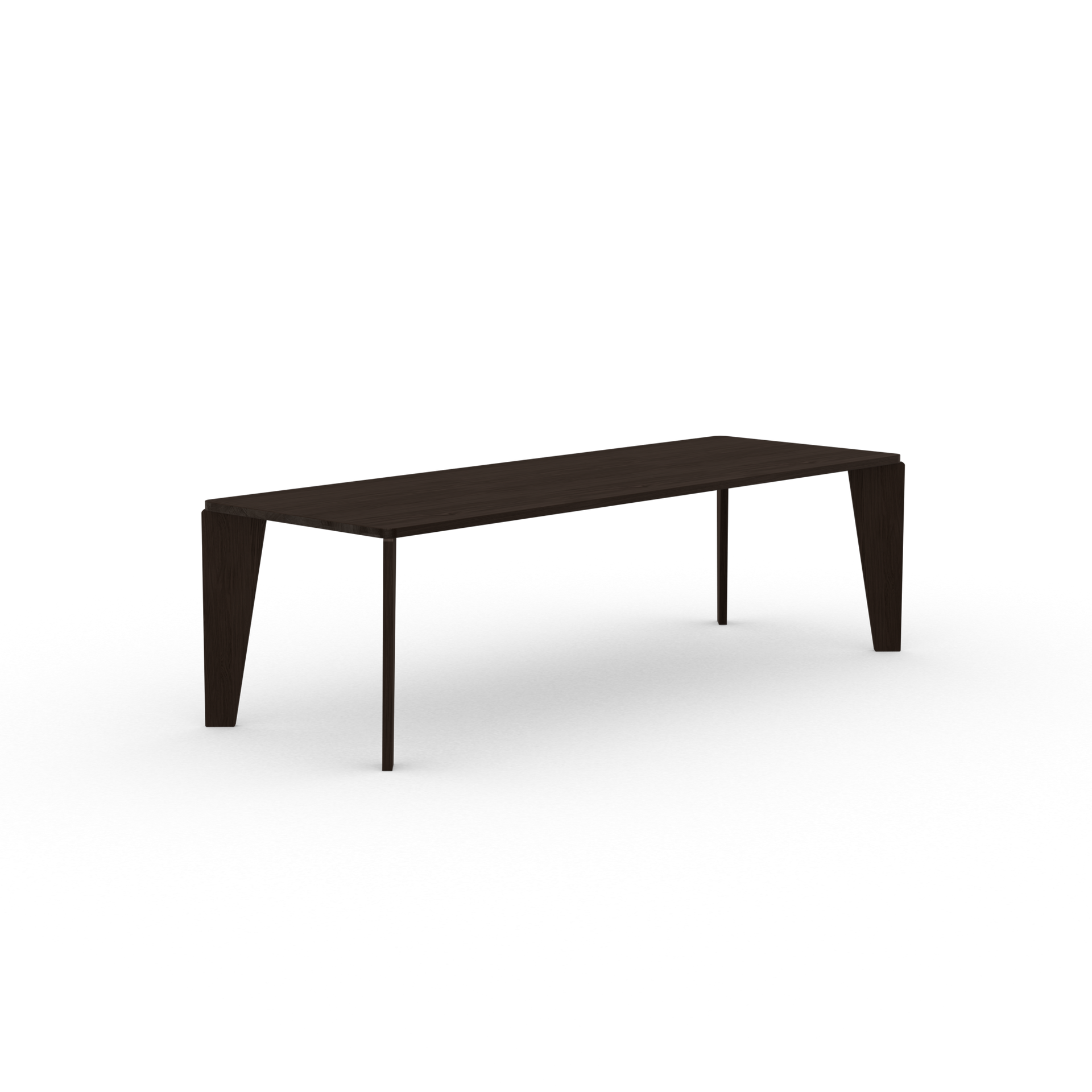 Taper Rectangular Oak Smoked Stain Dining Table