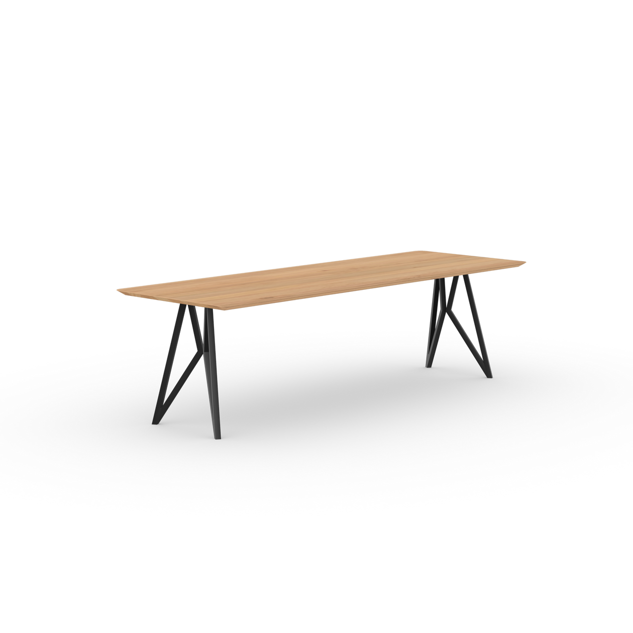 Butterfly Rechthoekig Eiken naturel lak Staal zwarte poedercoating eettafel