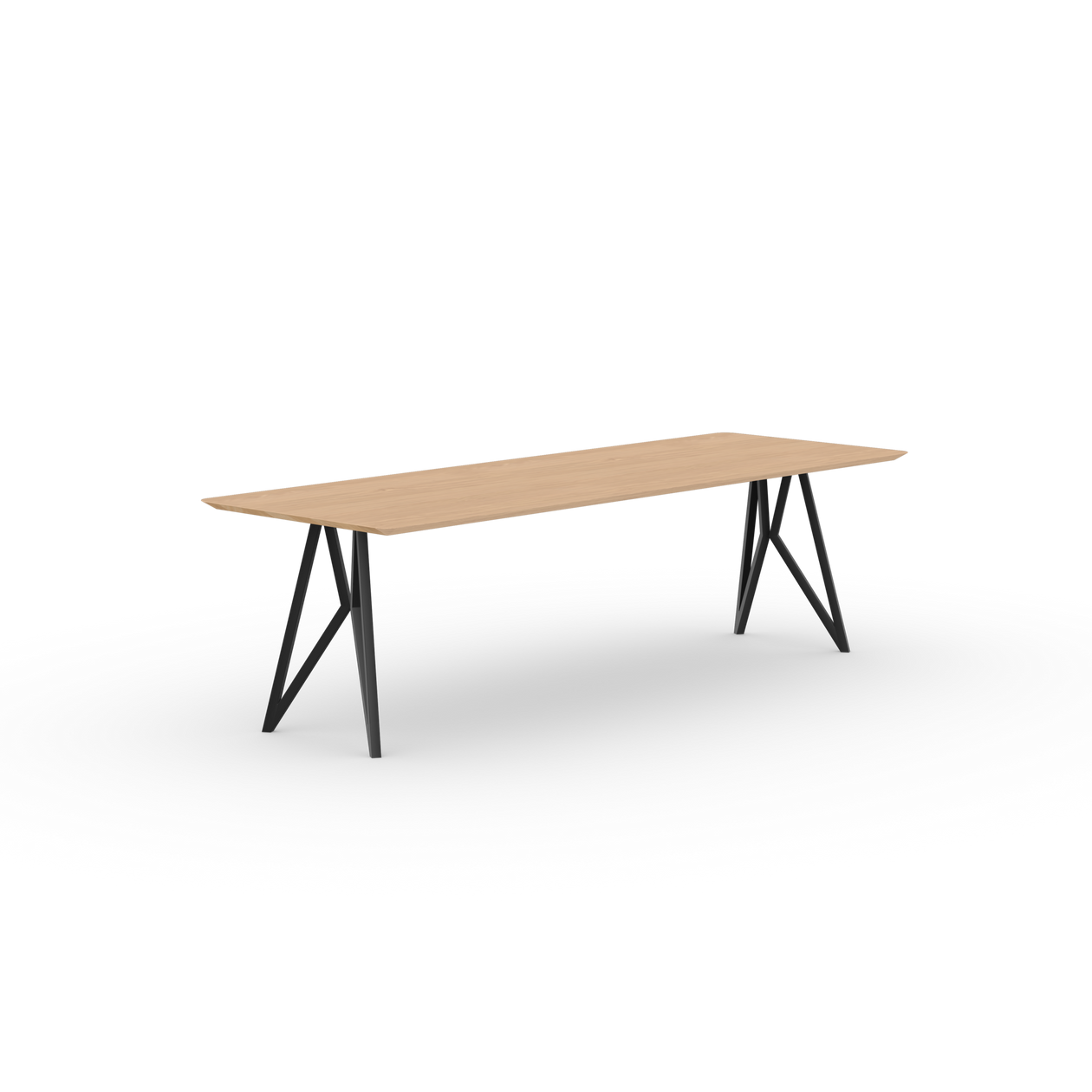 Butterfly Rectangular Oak hardwax oil natural Steel black powder-coated dining table