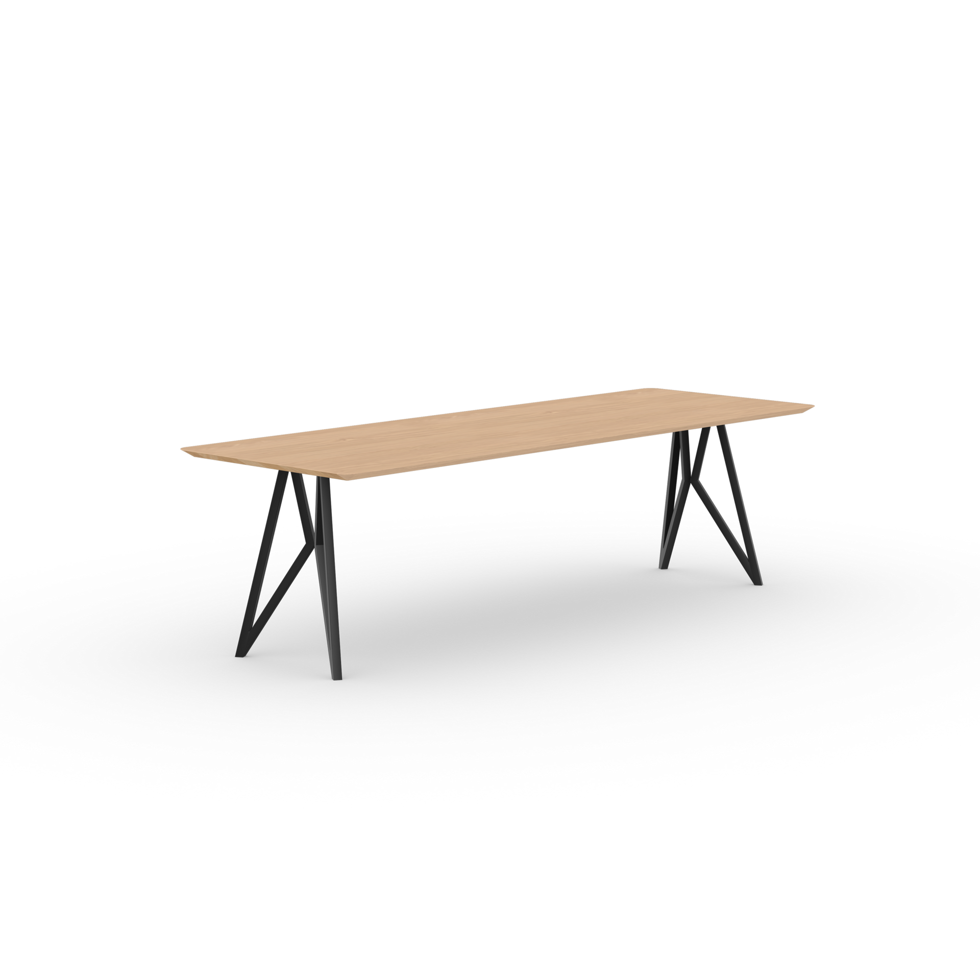 Butterfly Rectangular Oak hardwax oil natural Steel black powder-coated dining table