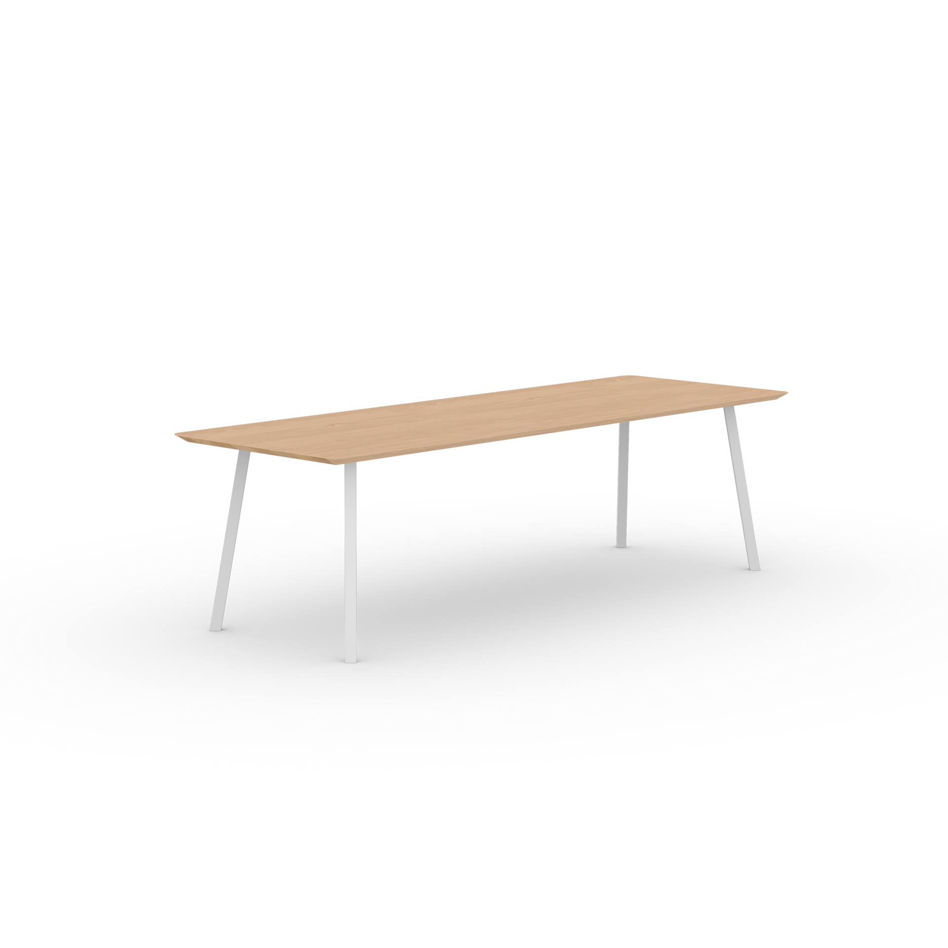 New Classic Rectangular Oak hardwax oil natural light Steel white powder coating dining table
