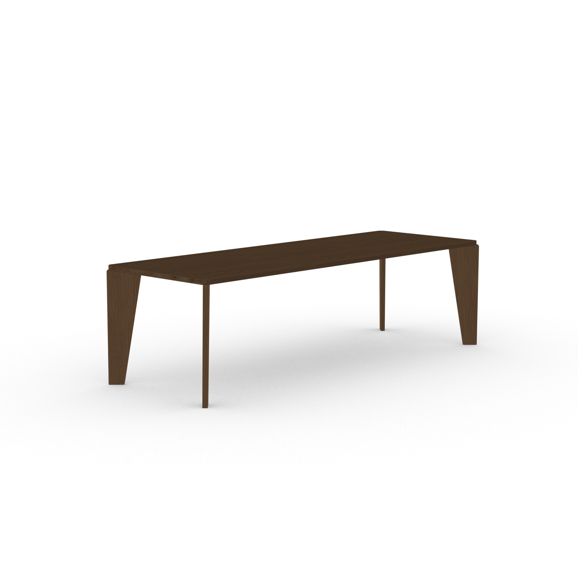 Taper Rectangular Oak dark brown stained dining table