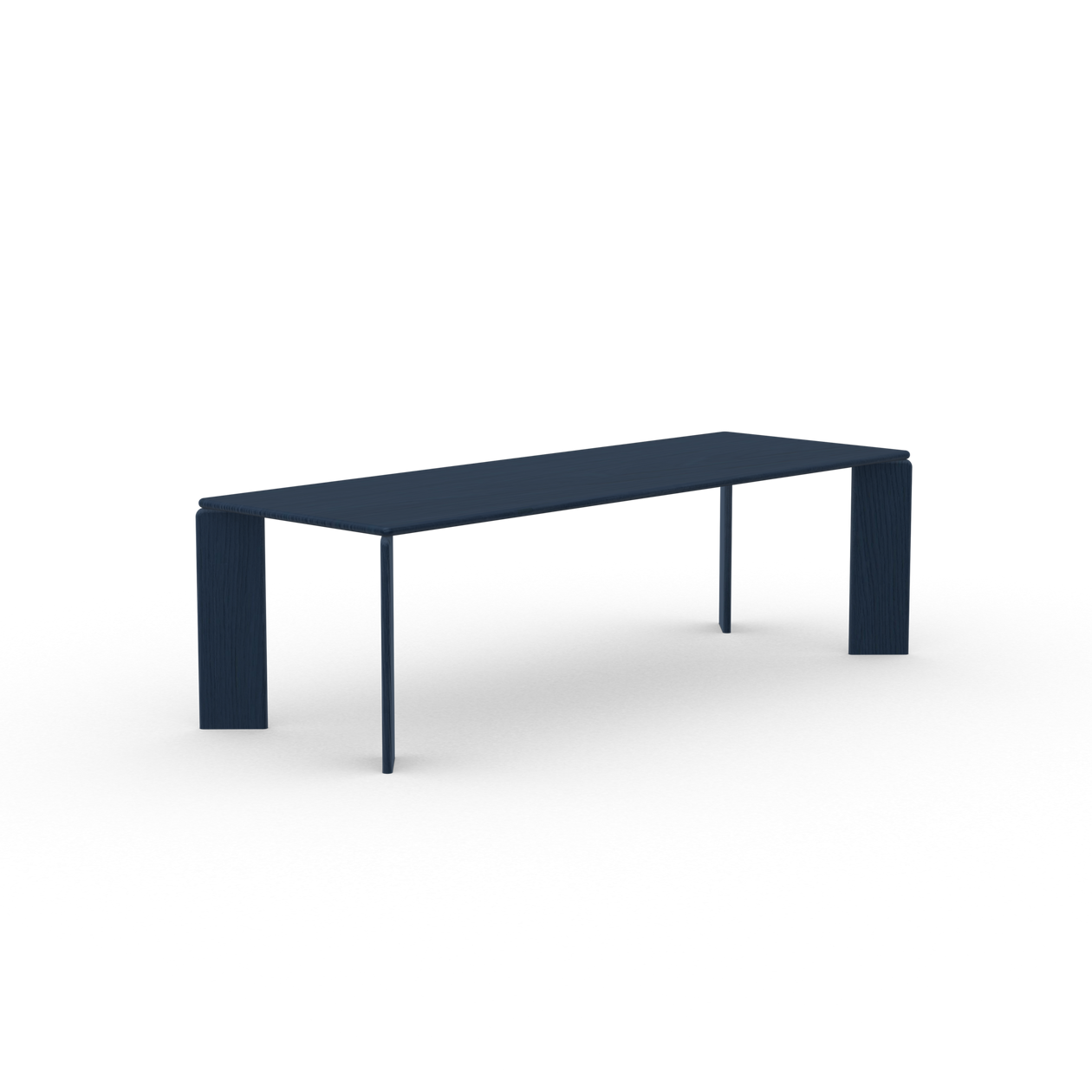 Soft Rechthoekig Eiken blauwe lak eettafel