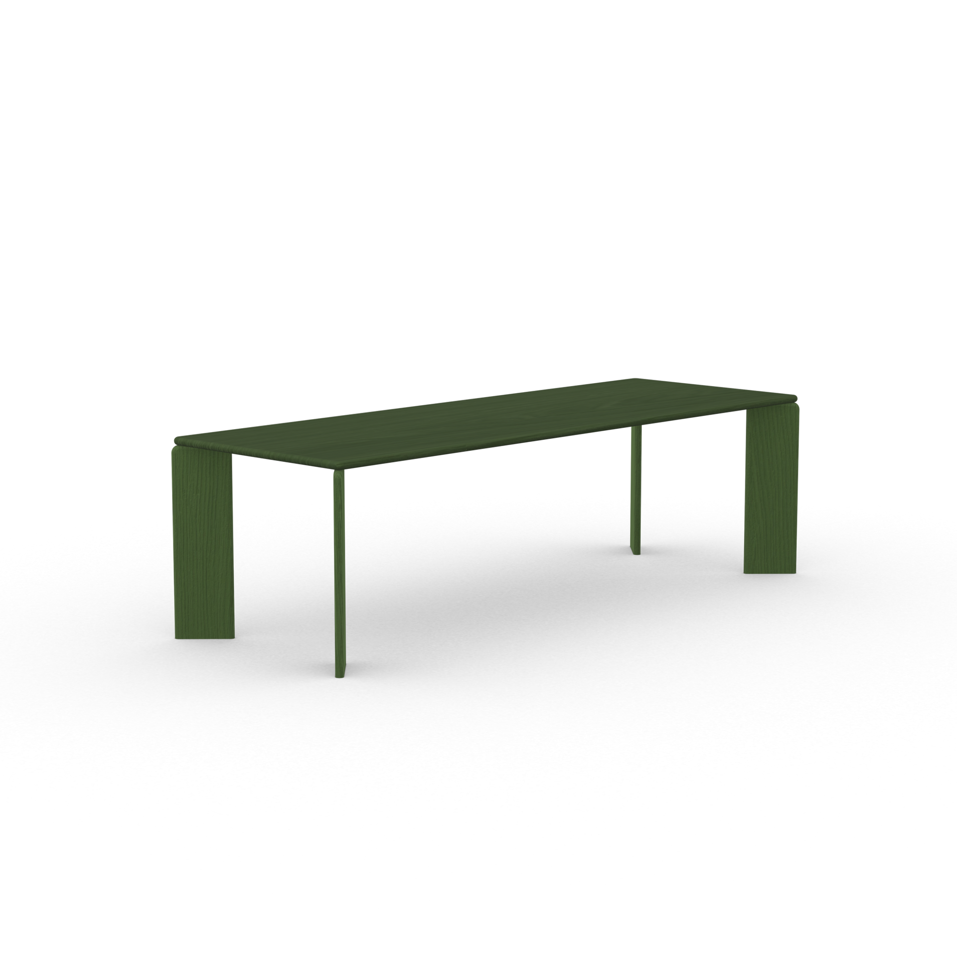 Soft Rectangular Oak green lacquer dining table