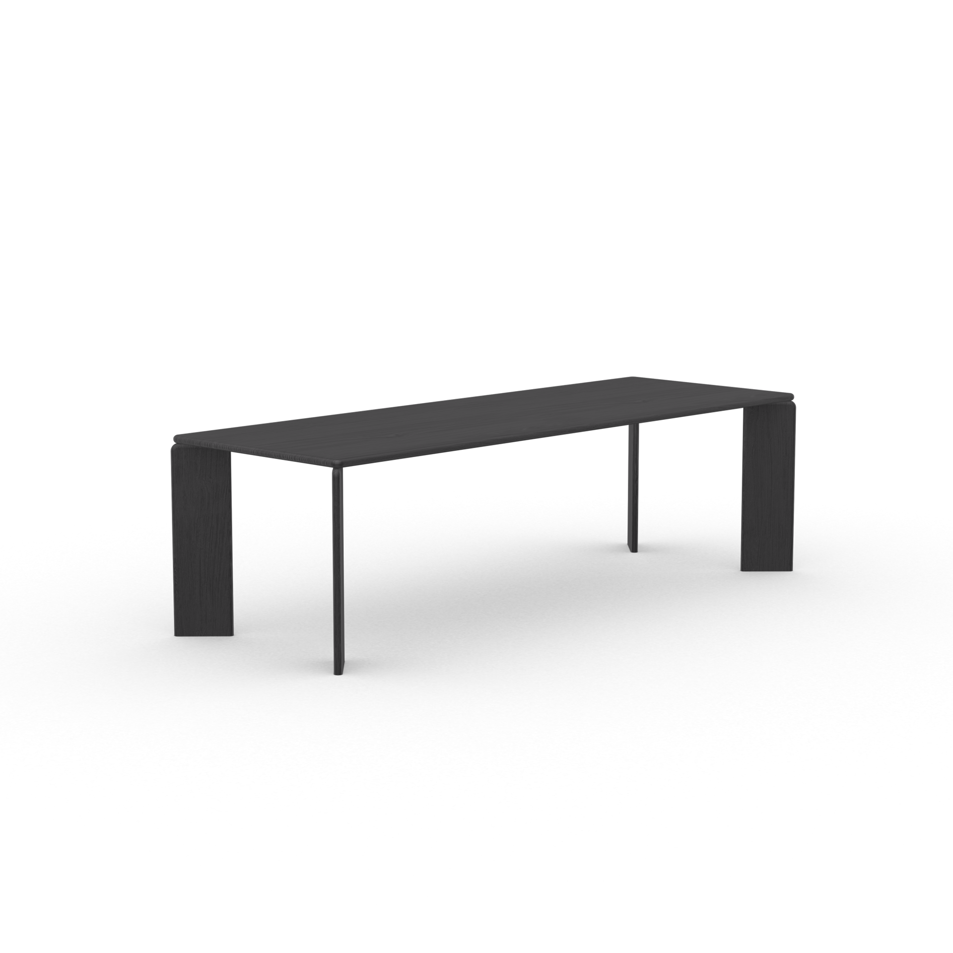 Soft Rectangular Black Stained Oak Dining Table
