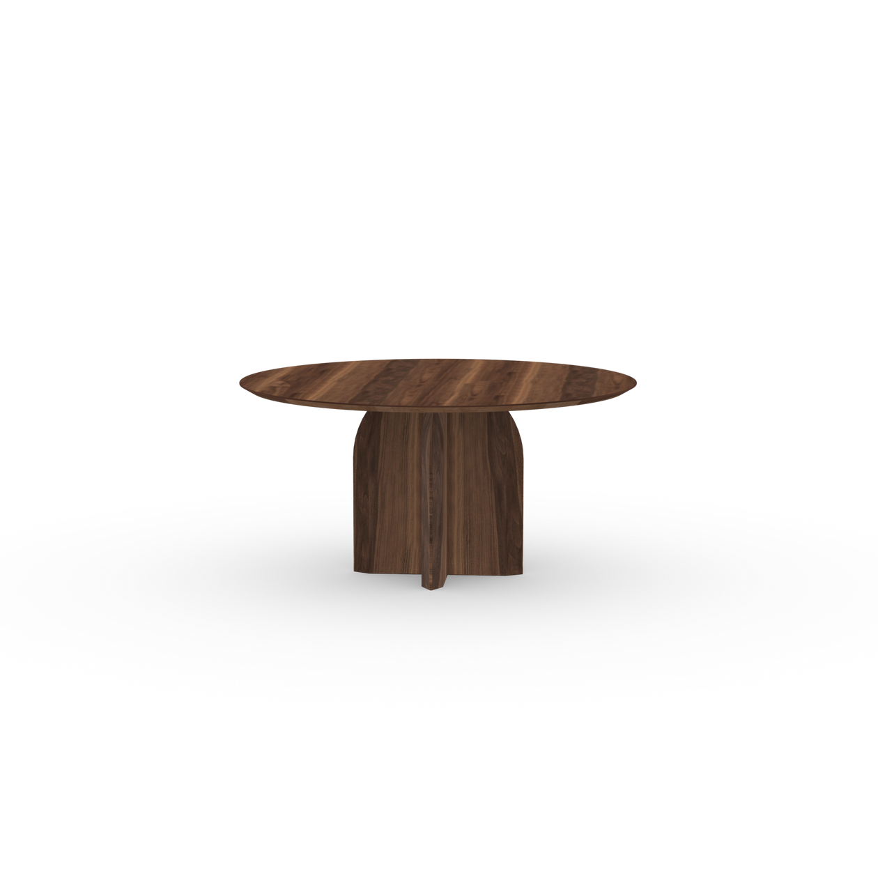 Slot Quadpod Rond Walnoot naturel lak eettafel