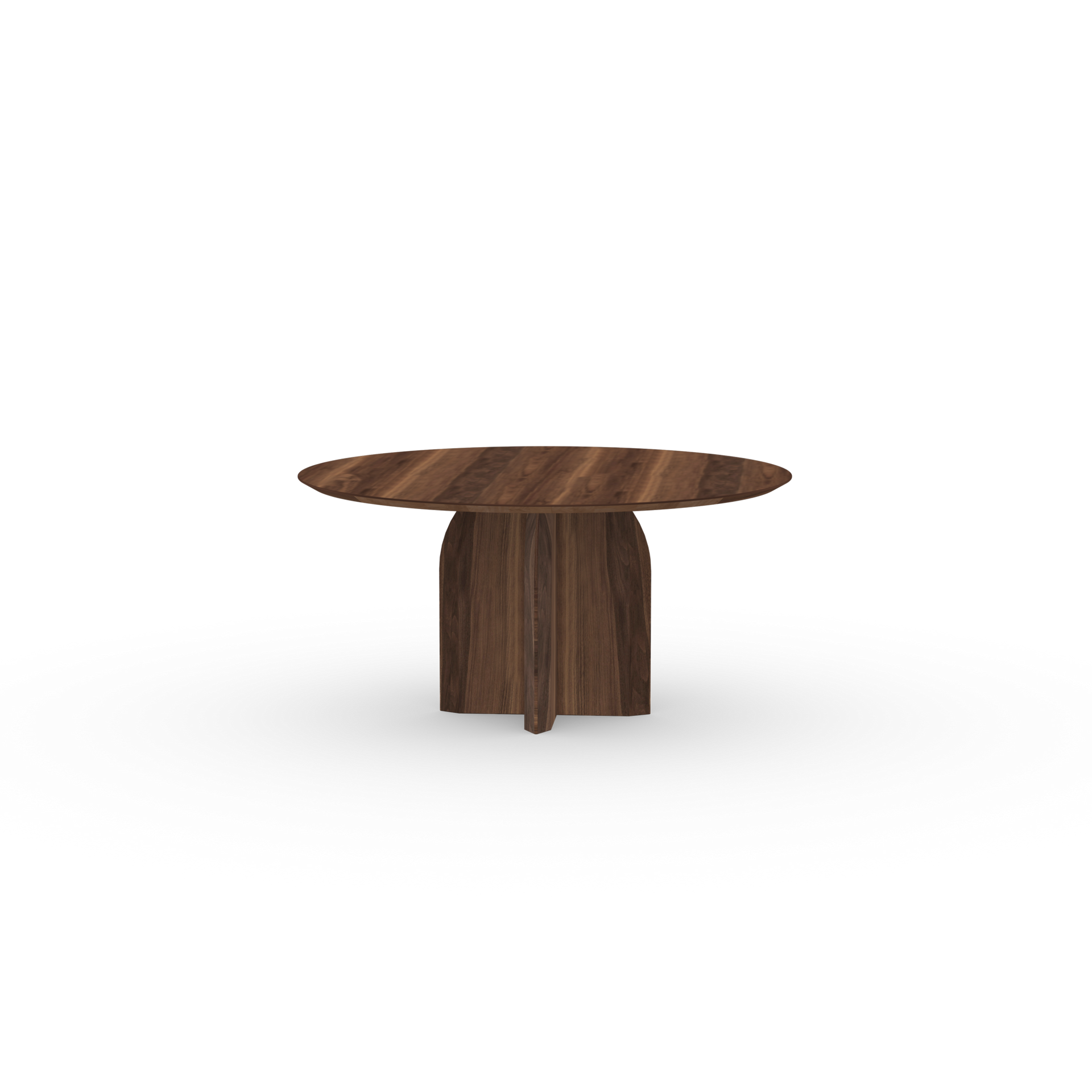 Slot Quadpod Round Walnut natural lacquer dining table