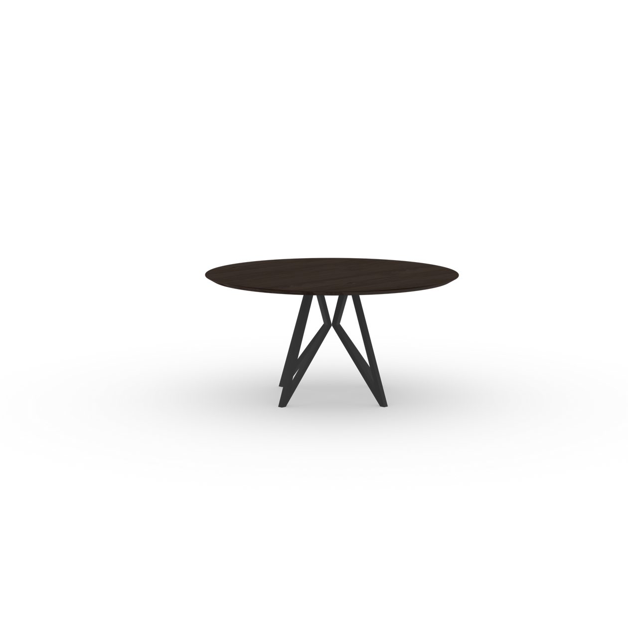 Butterfly Quadpod Round Oak smoked stain Steel black powder coating dining table