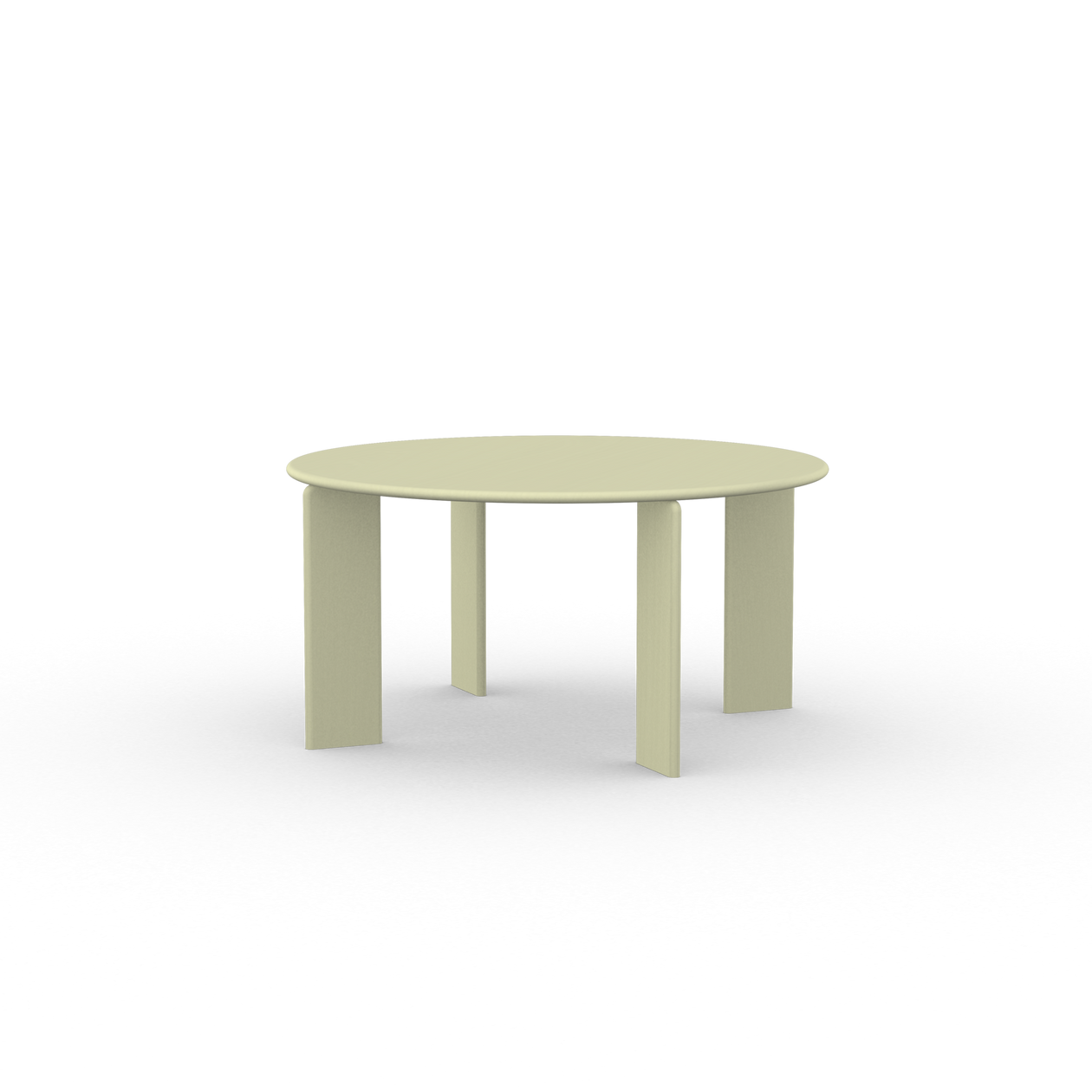 Soft Quadpod Rond Eiken gele lak eettafel