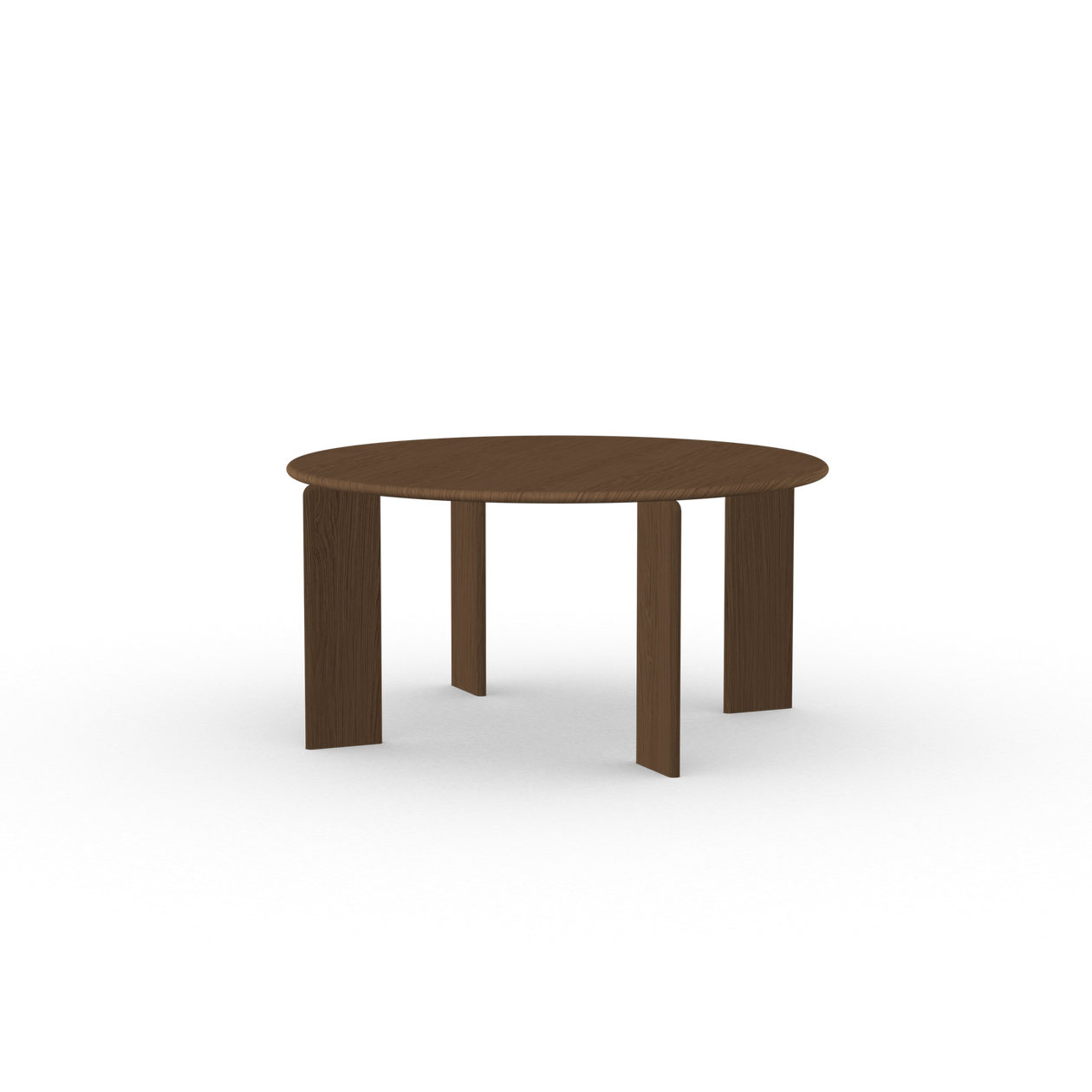 Soft Quadpod Rond Eiken gerookte beits eettafel