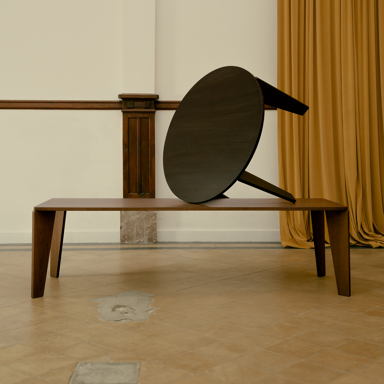 Taper Rectangular Walnut natural lacquer dining table