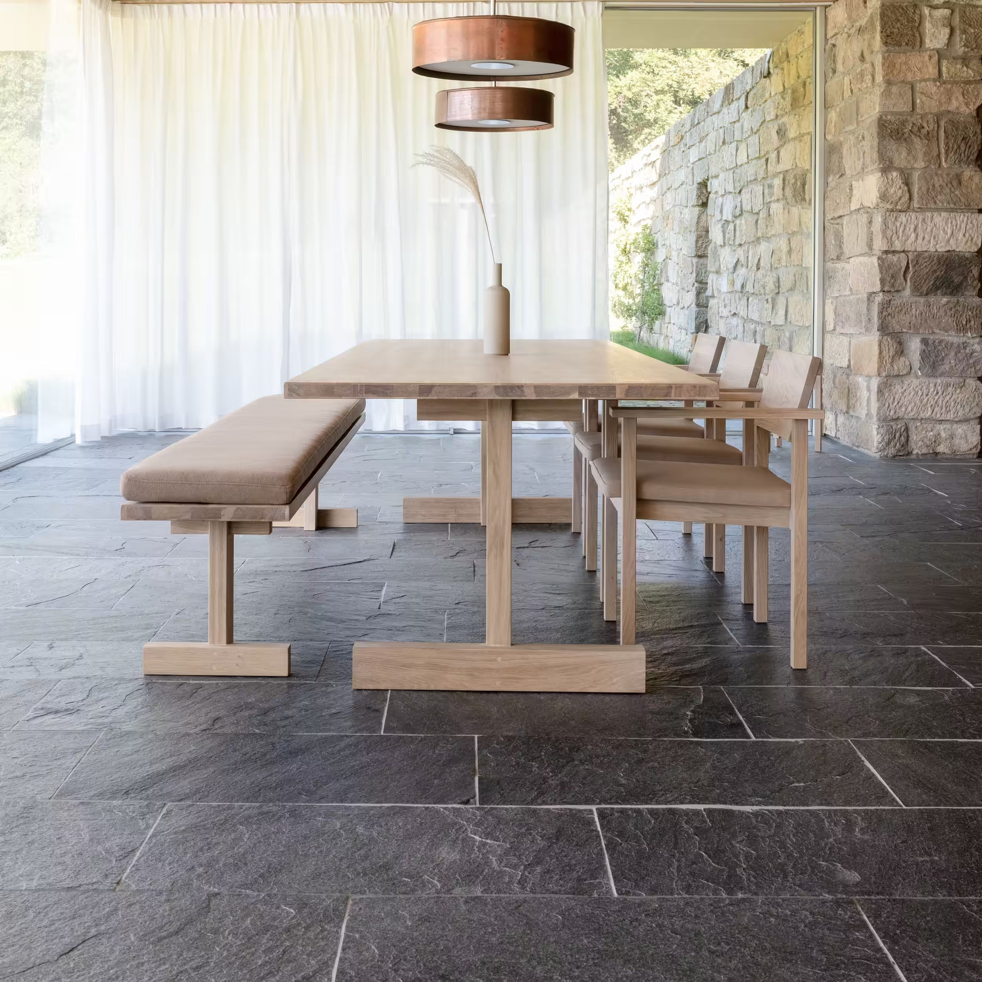 Base Rectangular Oak hardwax oil natural dining table
