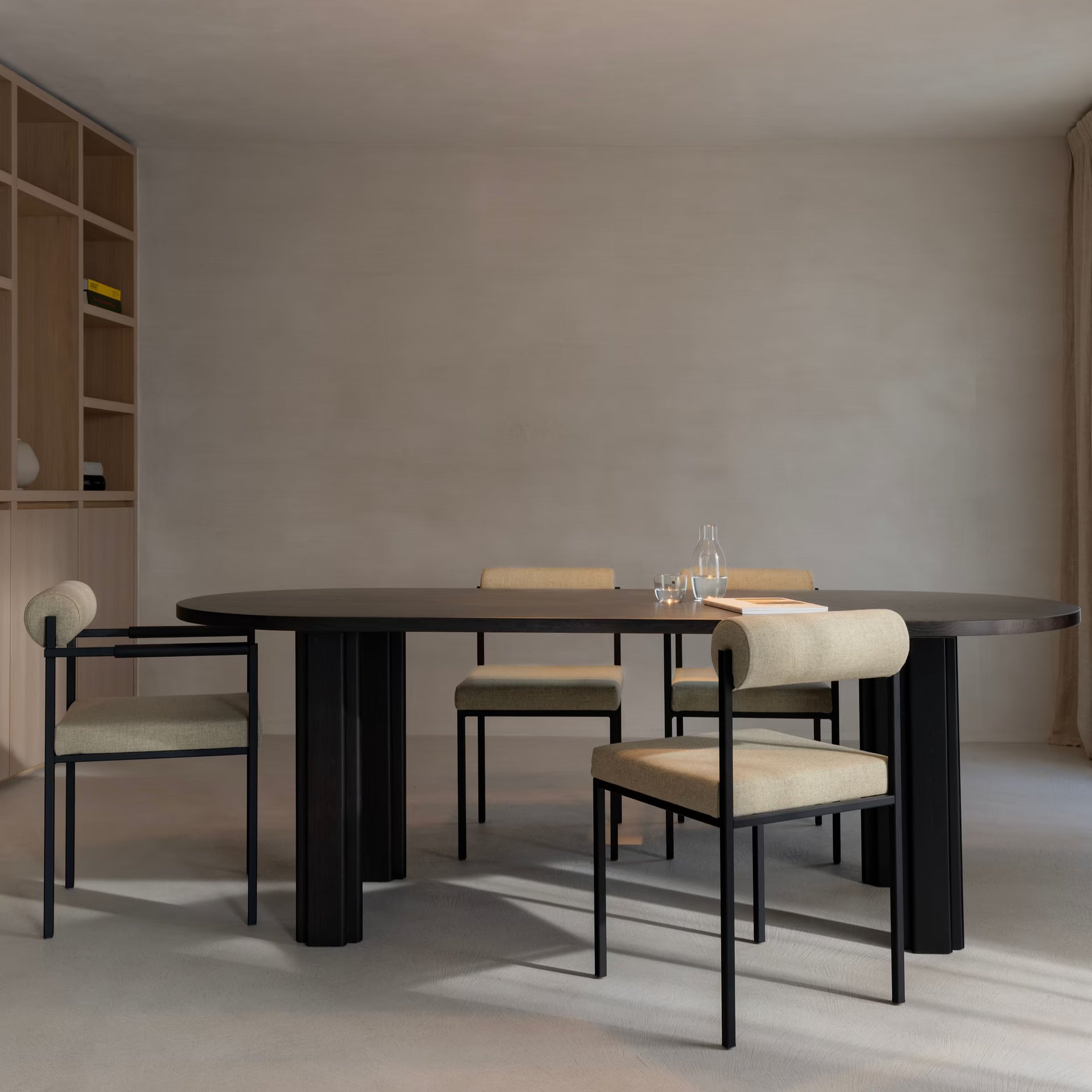 Solid Rectangular Oak smoked stain dining table