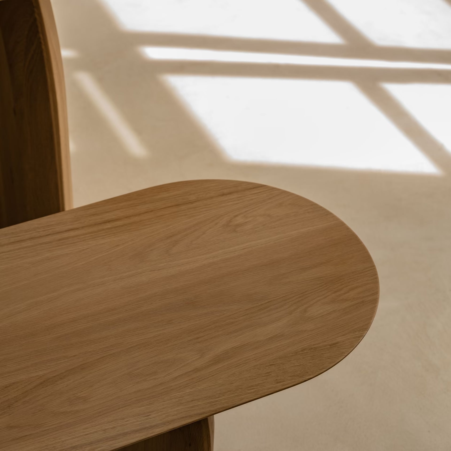 Slot Flat Oval Oak dark brown stained dining table