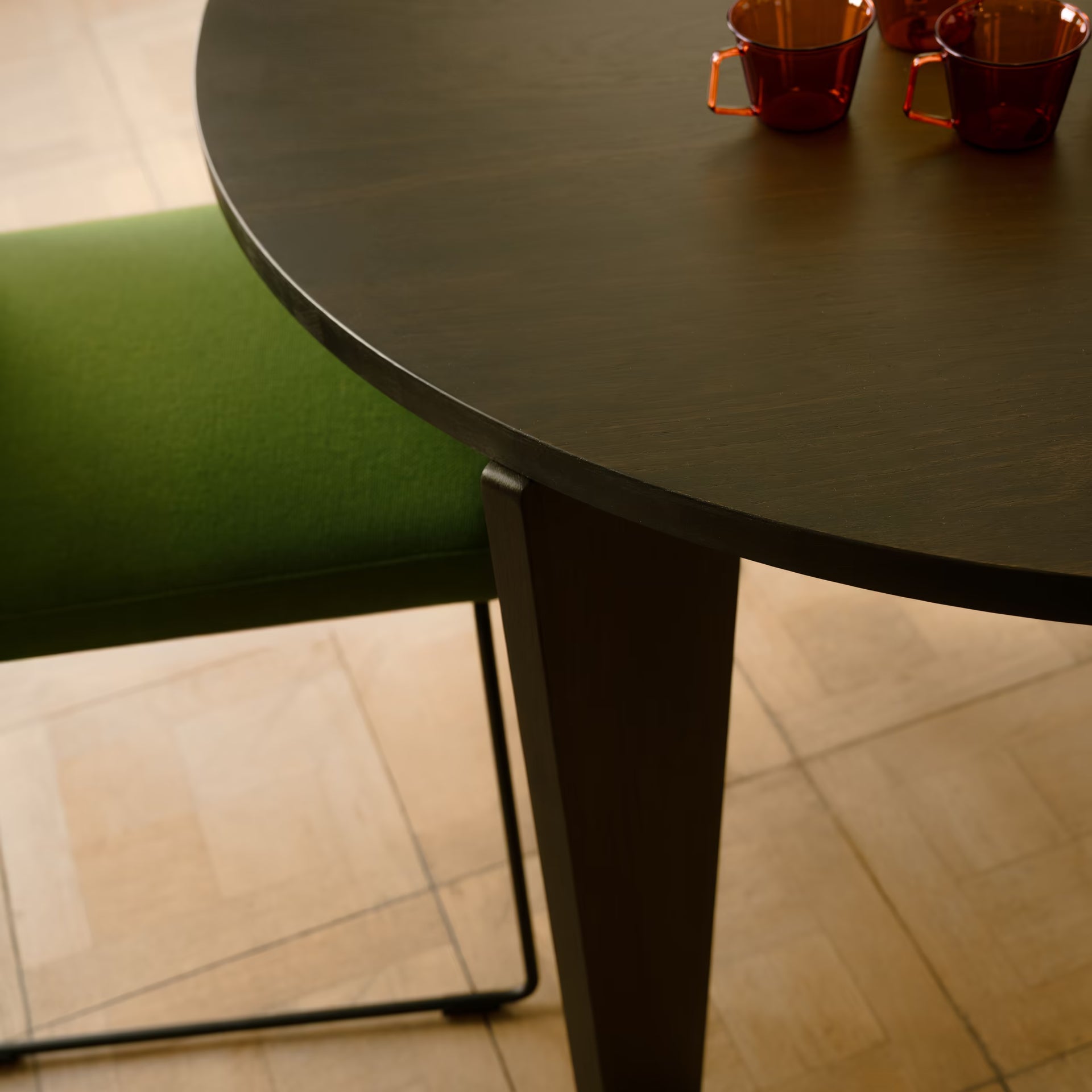 Taper Rectangular Oak Smoked Stain Dining Table