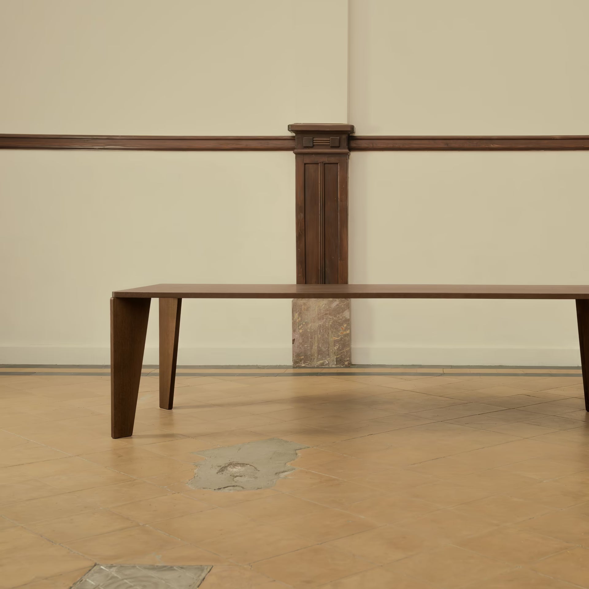 Taper Rectangular Oak Smoked Stain Dining Table