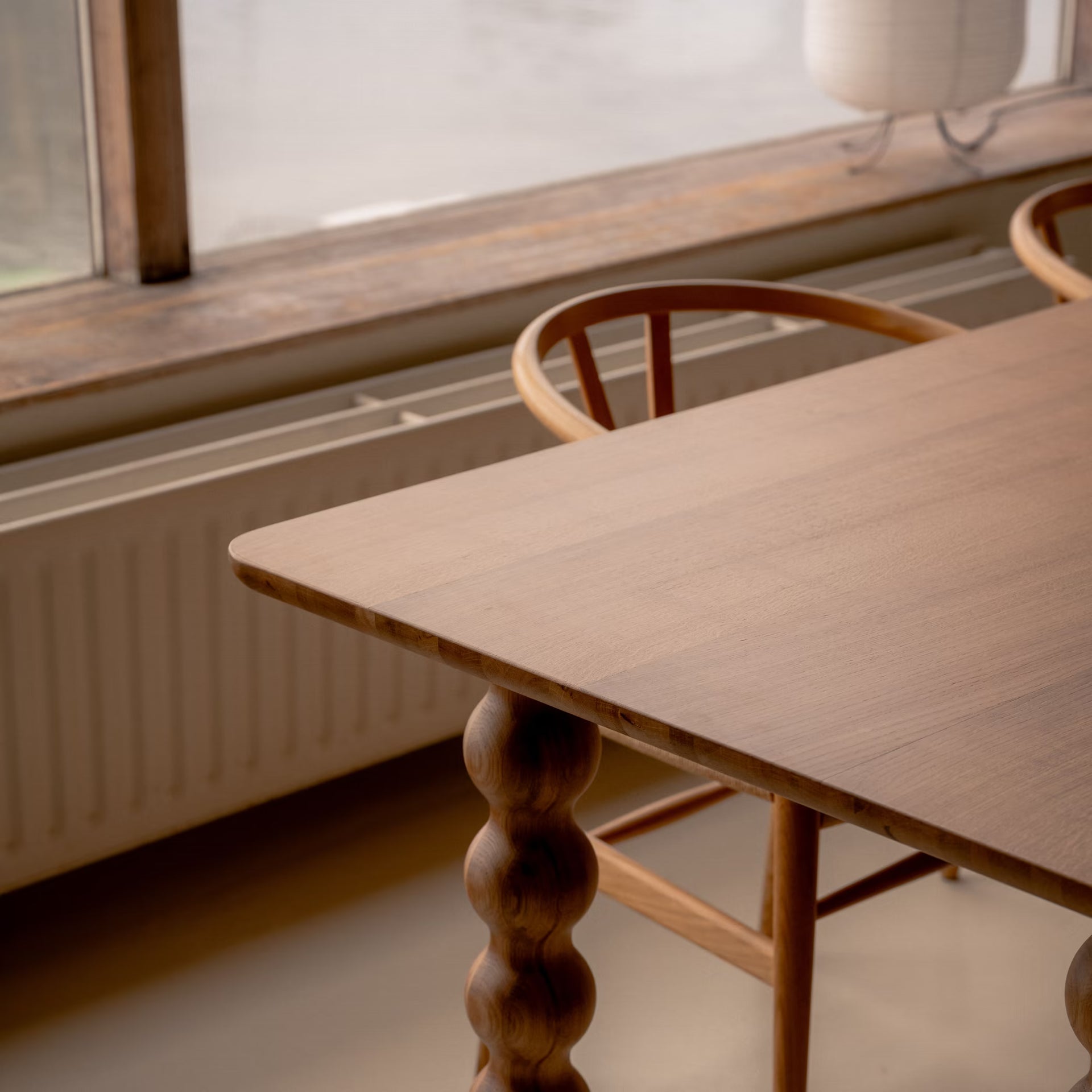 Flat Oval Smoked Oak Stained Dining Table