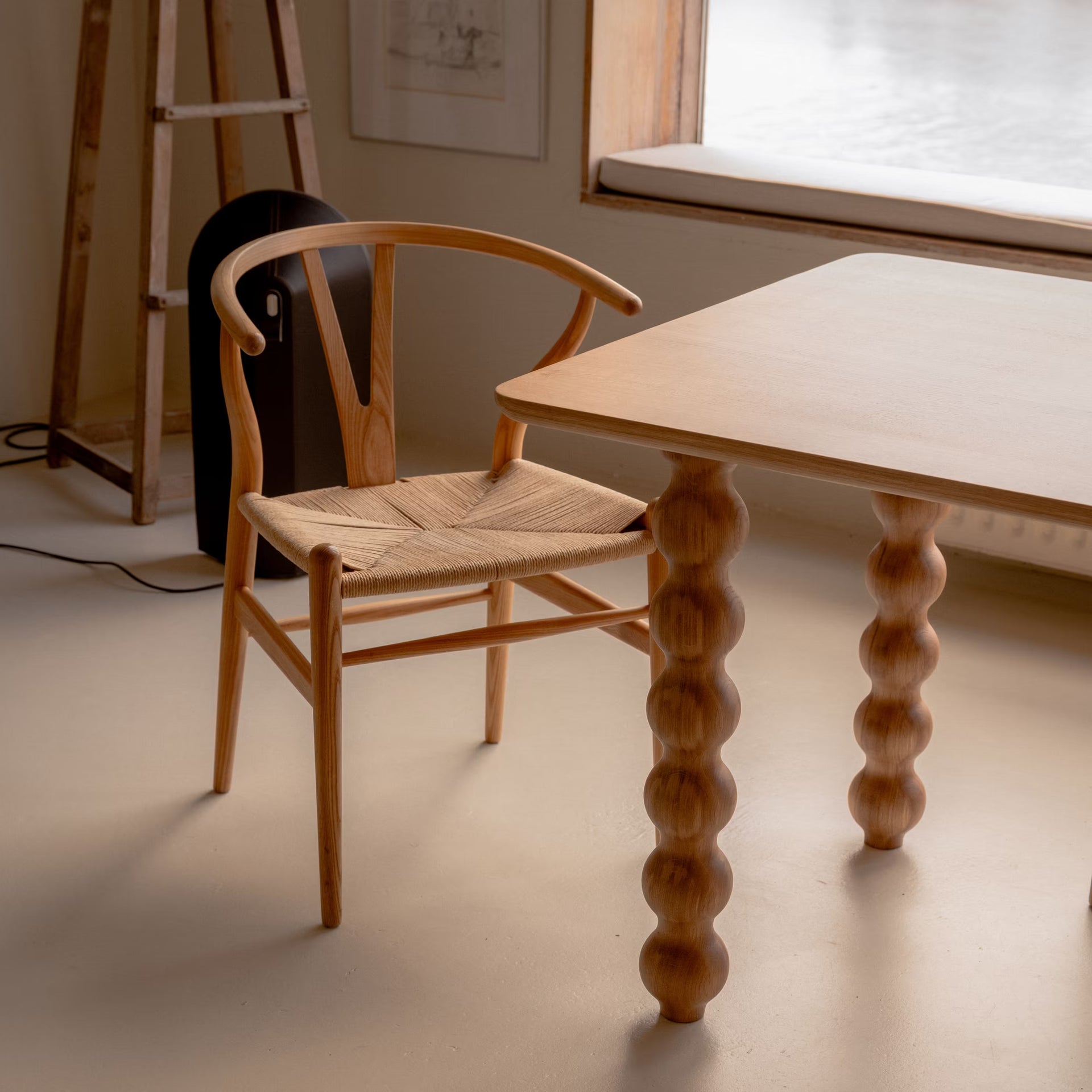 Flat Oval Smoked Oak Stained Dining Table