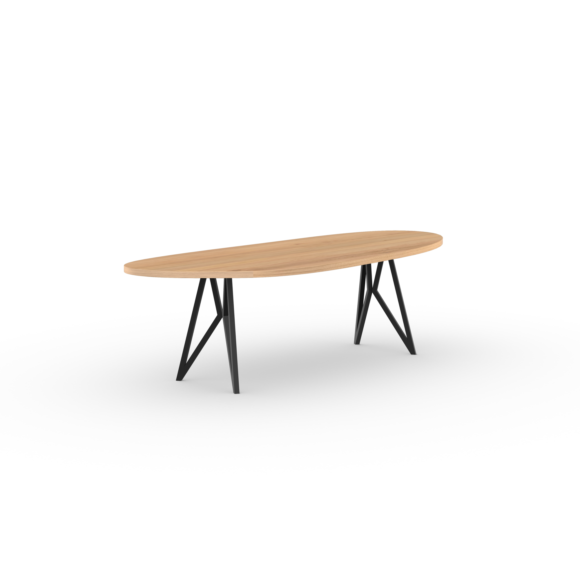 Blob Design dining table | Butterfly Steel black powdercoating | Oak natural lacquer  | Studio HENK | 