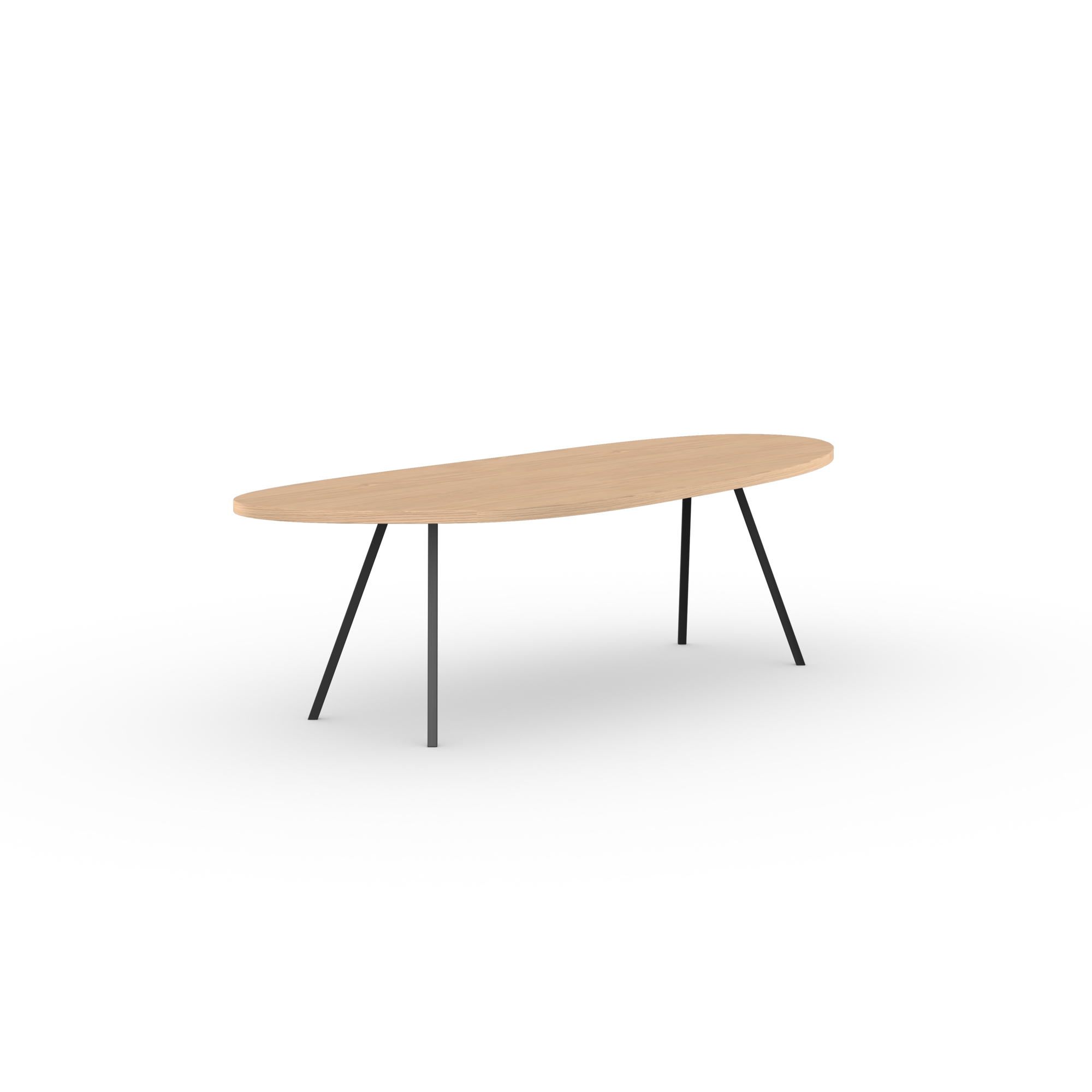 Blob Design dining table | Slim Co Steel black powdercoating | Oak hardwax oil natural light | Studio HENK | 