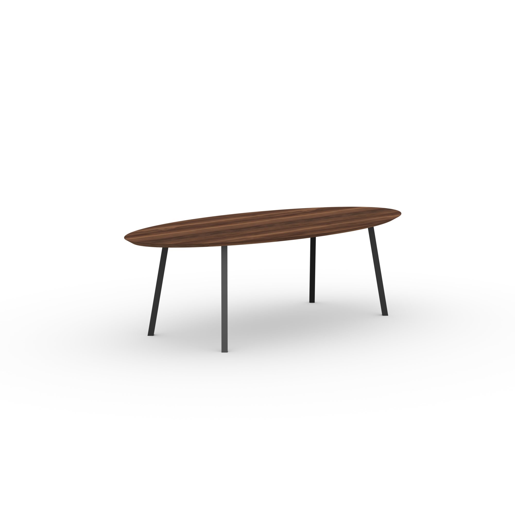 Ovale Design dining table | New Classic Steel black powdercoating | Walnut naturel lacquer | Studio HENK | 