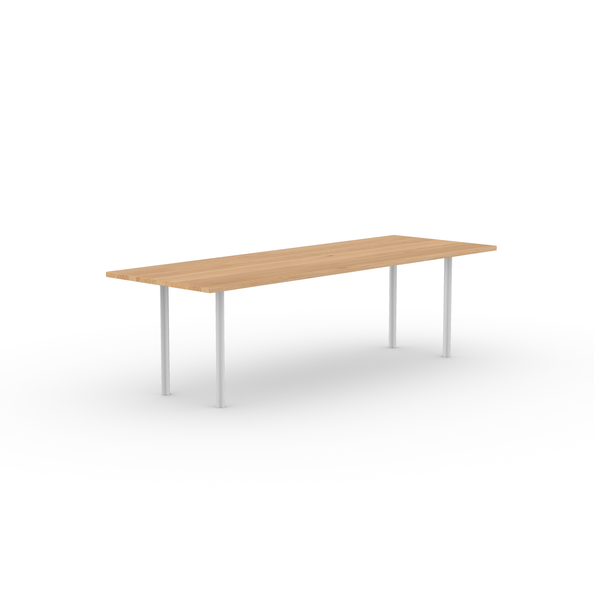 Rectangular Design dining table | Cross Dining Table Steel white powdercoating | Oak natural lacquer  | Studio HENK | 